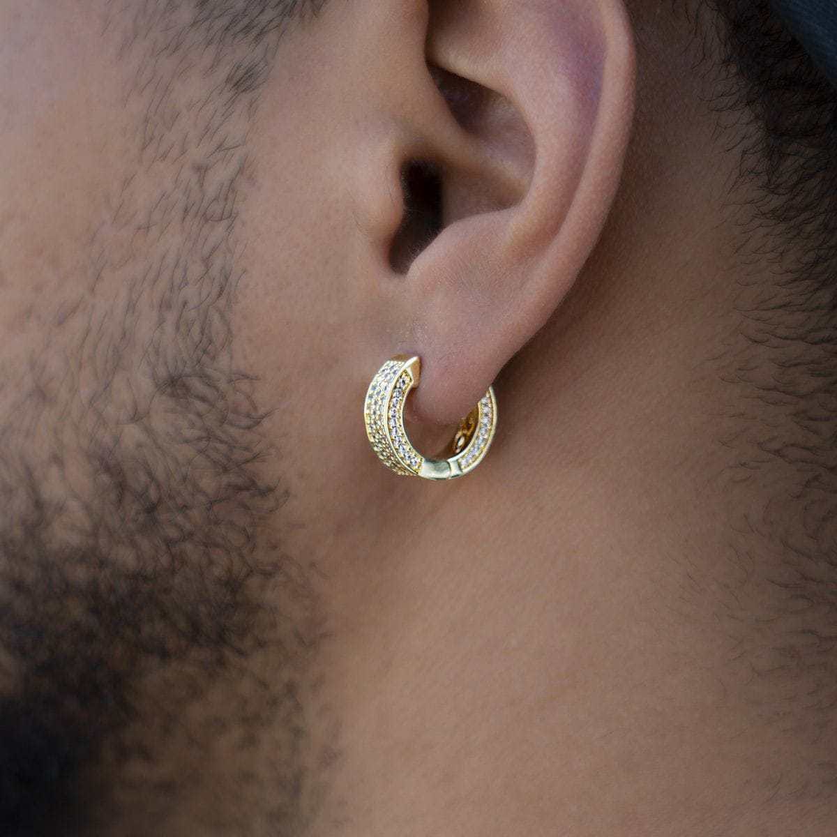 GLD Men Pave Hoop Earrings