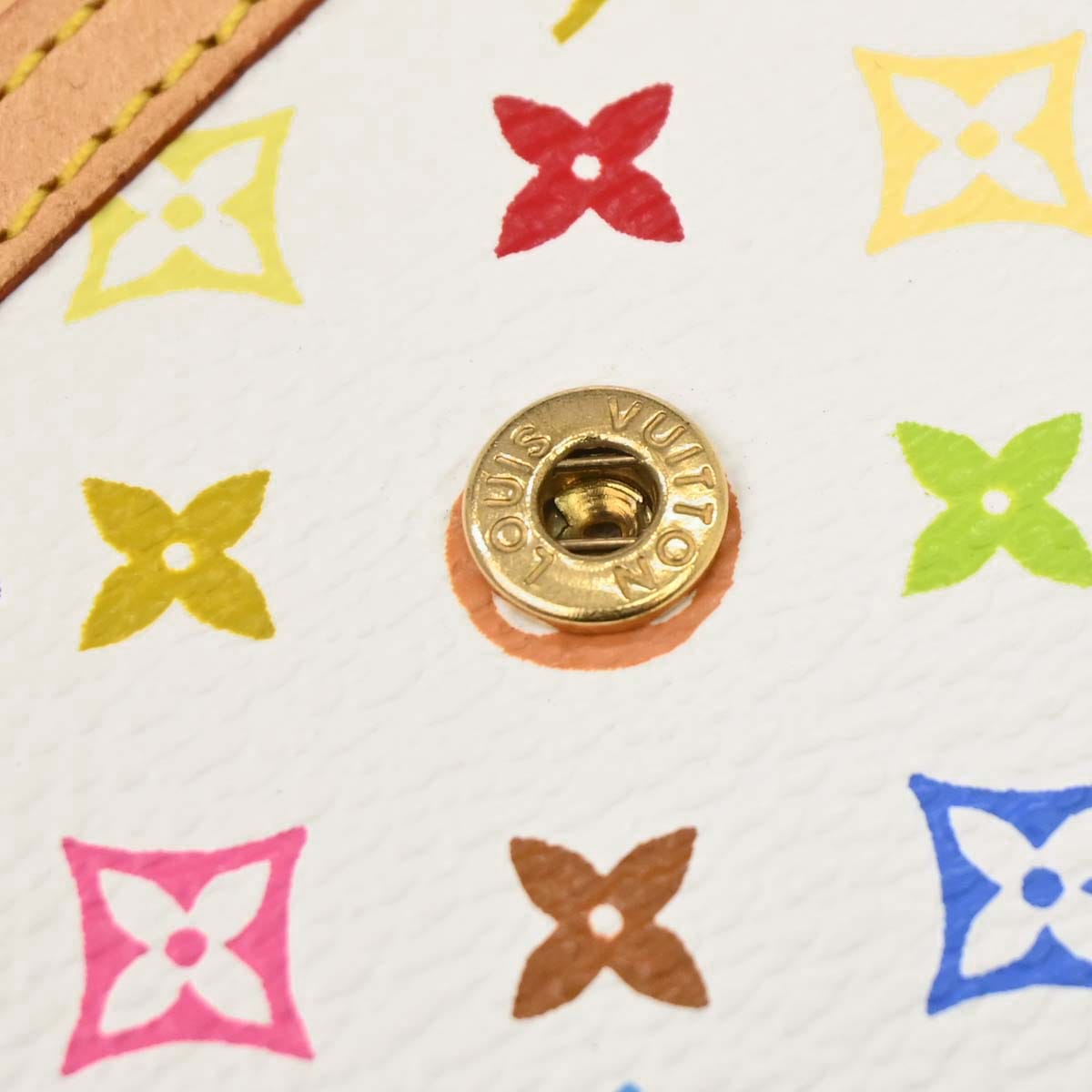 Louis Vuitton White Multicolor Porte Monnaie Plat Wallet M92657