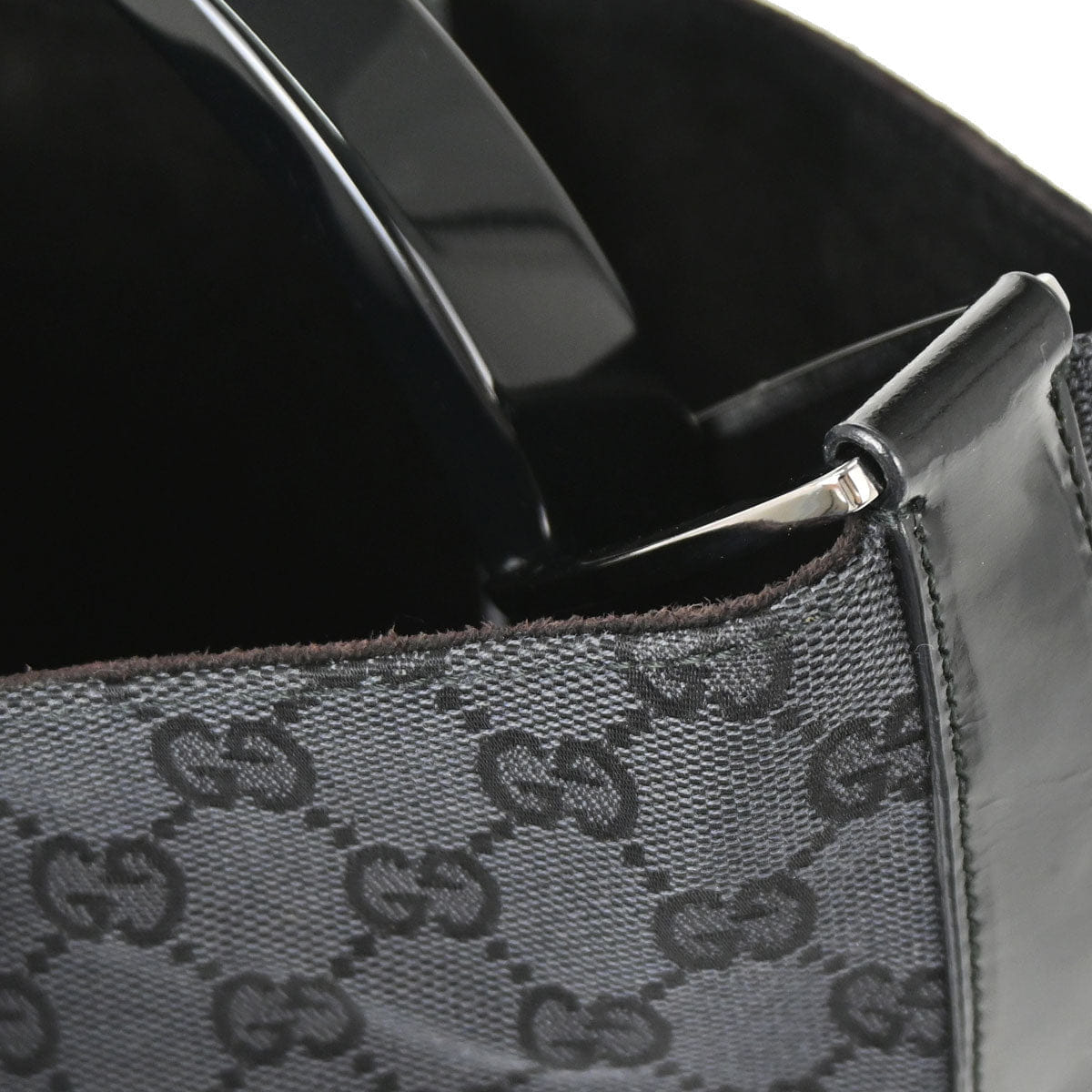 Gucci Black Canvas GG Tote Handbag