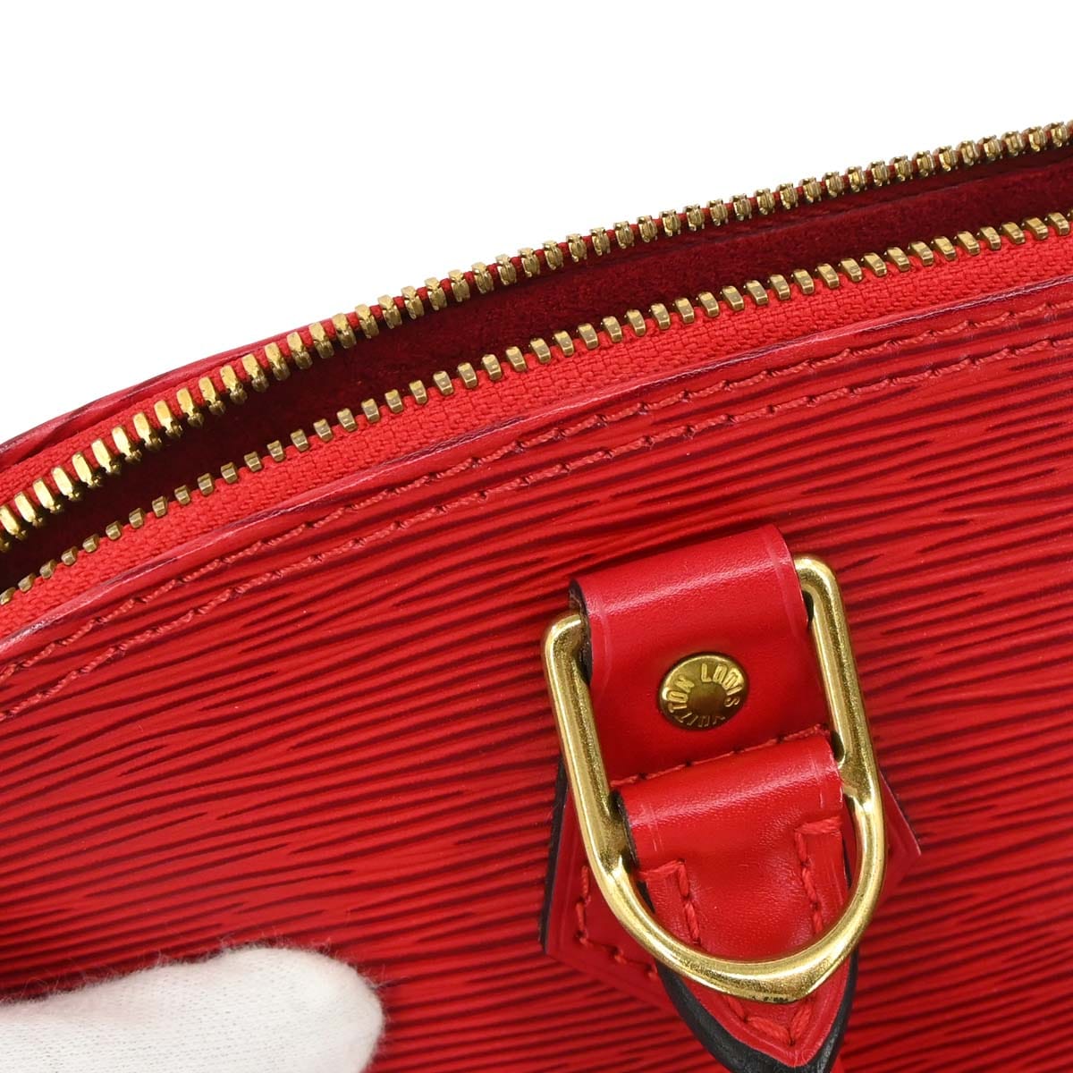 Louis Vuitton Red Epi Alma Handbag M52147