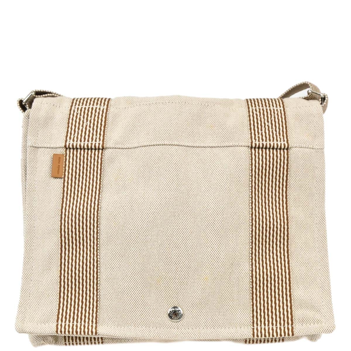 Hermes Beige Toile H Fourre Tout Besace PM Shoulder Bag