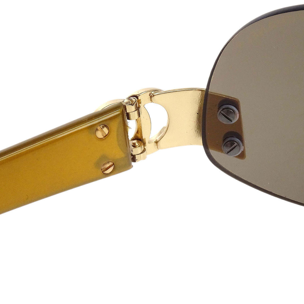 Chanel Sunglasses Eyewear Gold 59□15 Small Good