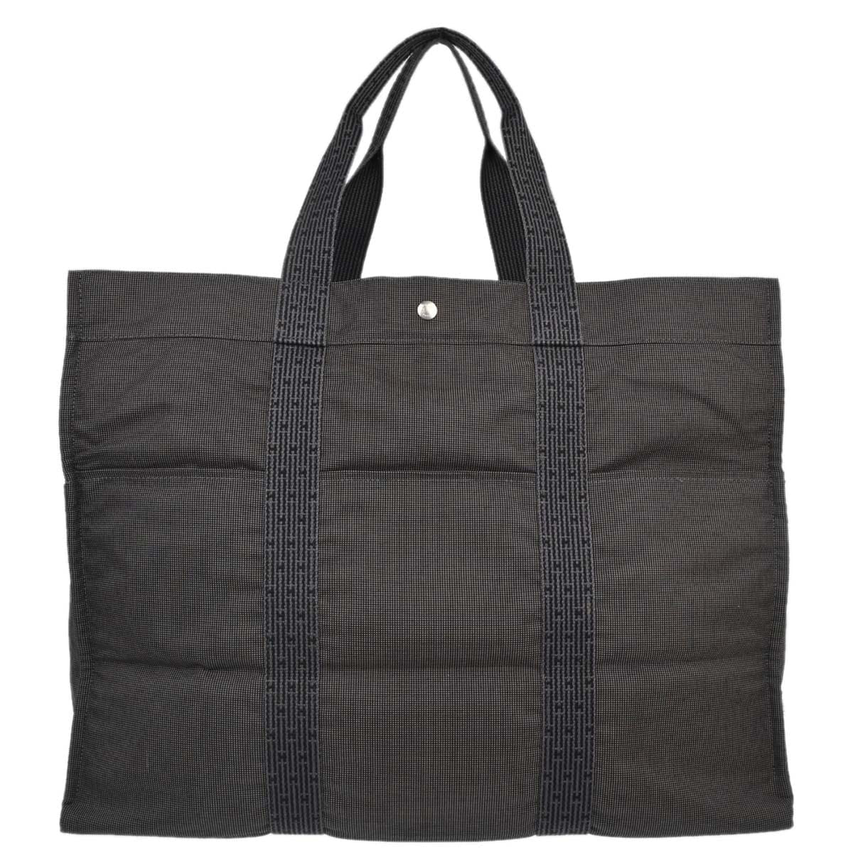 Hermes Gray Canvas Herline Tote TGM Handbag