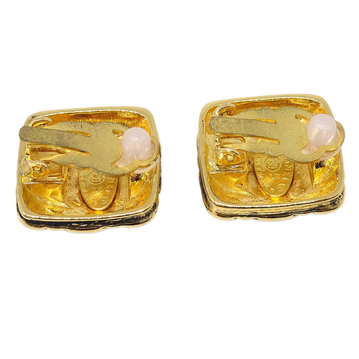 Chanel Square Clip-On Earrings Gold 25