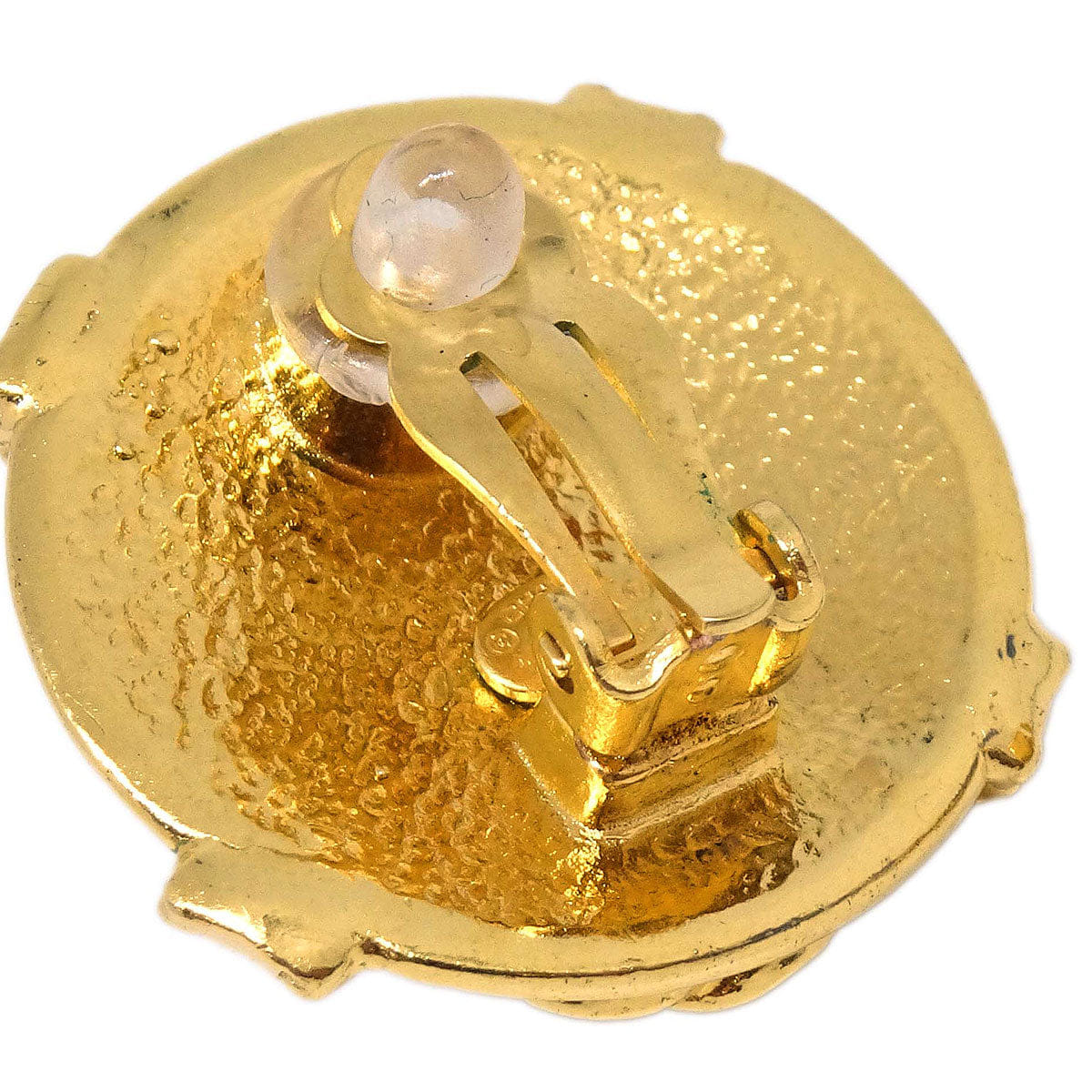 Chanel Button Clip-On Earrings Gold 97A