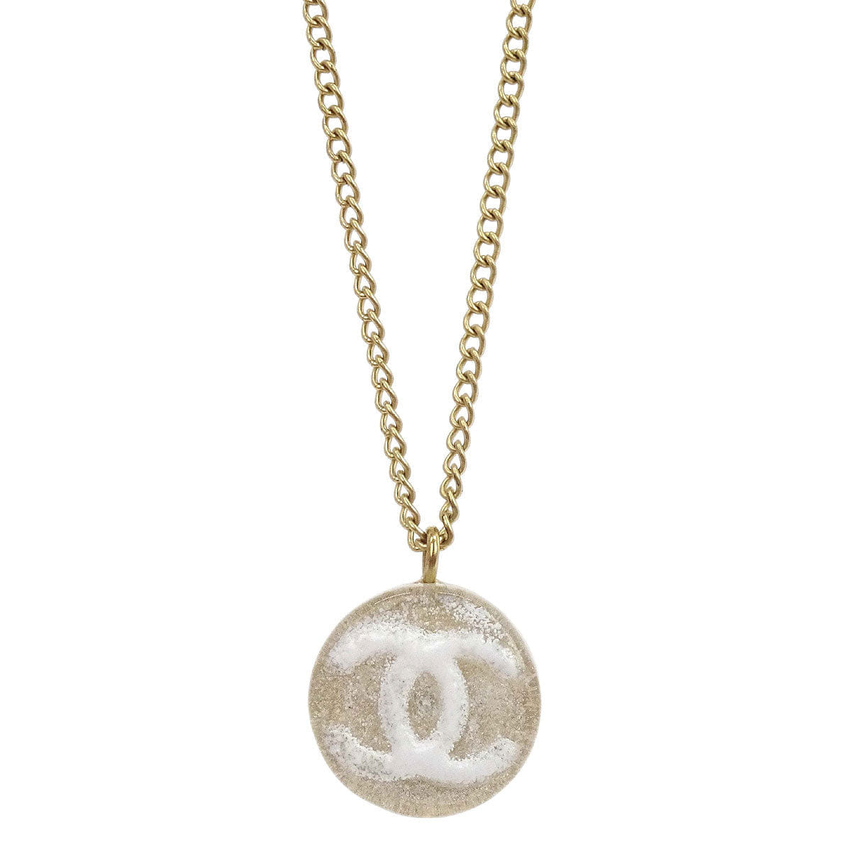 Chanel Medallion Gold Chain Pendant Necklace 03A