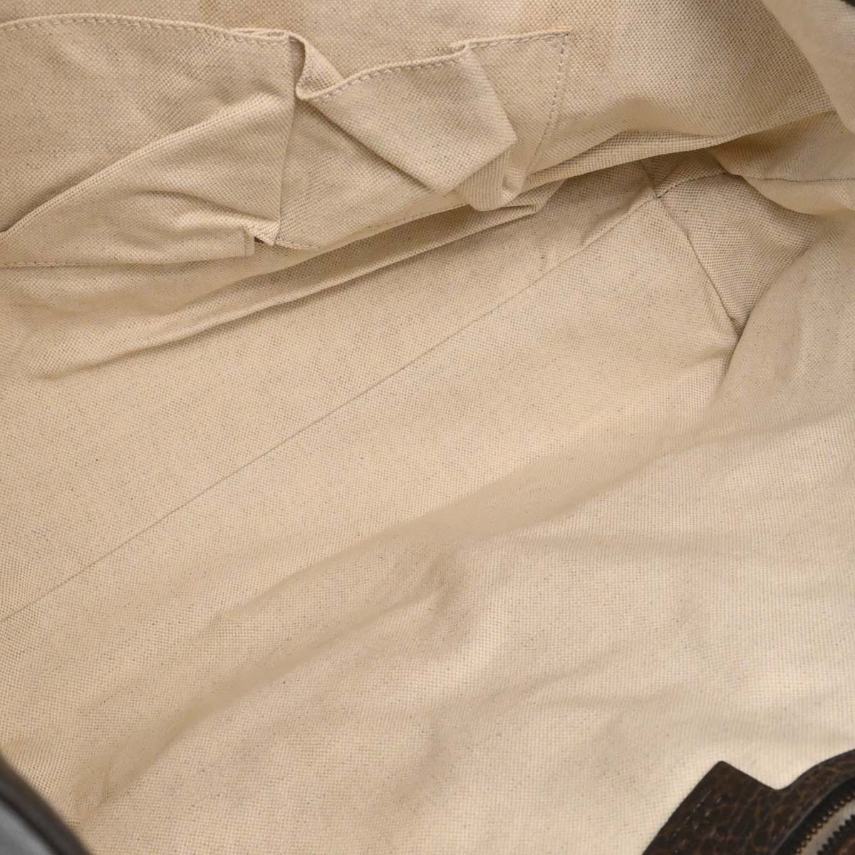 Gucci Beige Canvas Bamboo GG Tote Handbag
