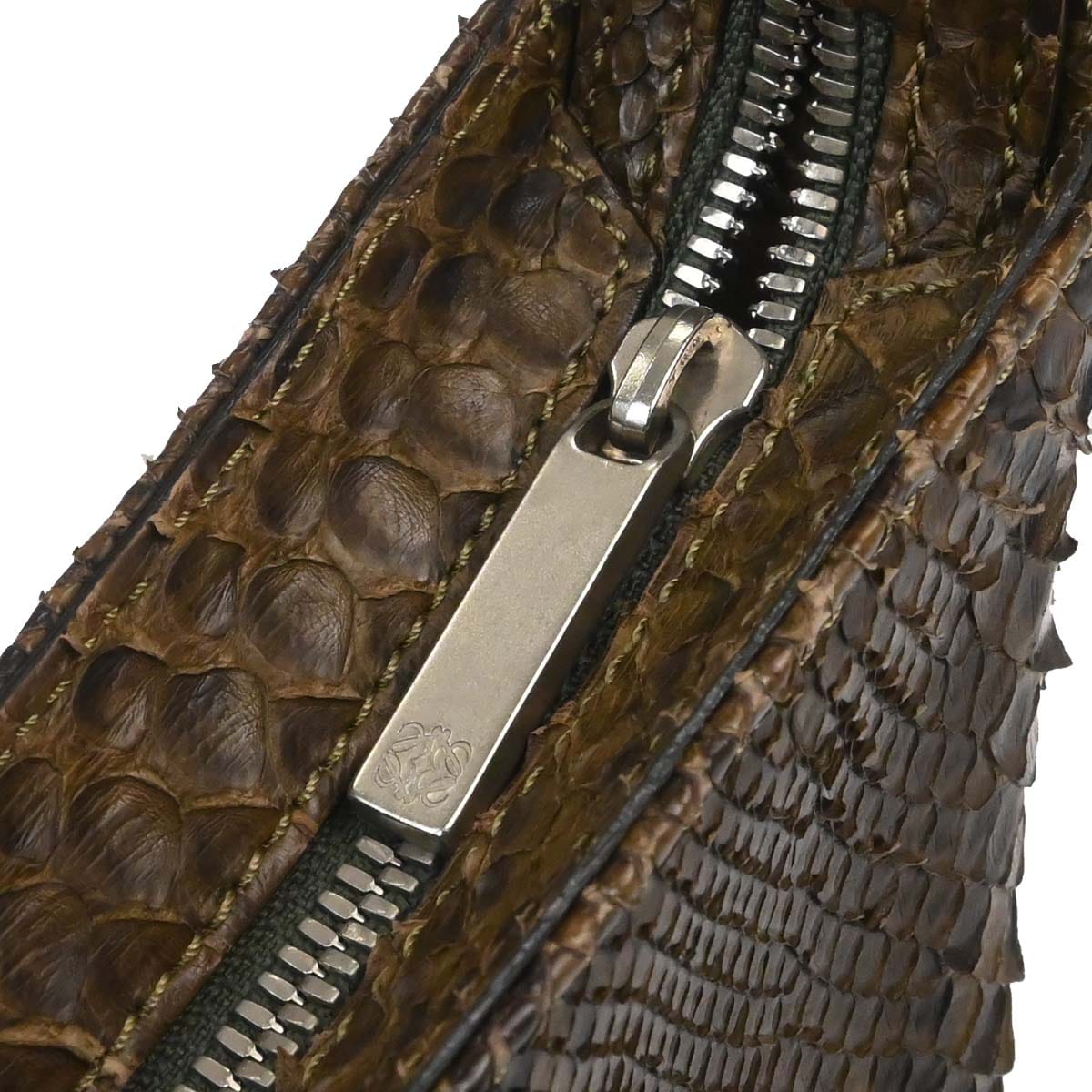Loewe * Brown Python Shoulder Bag