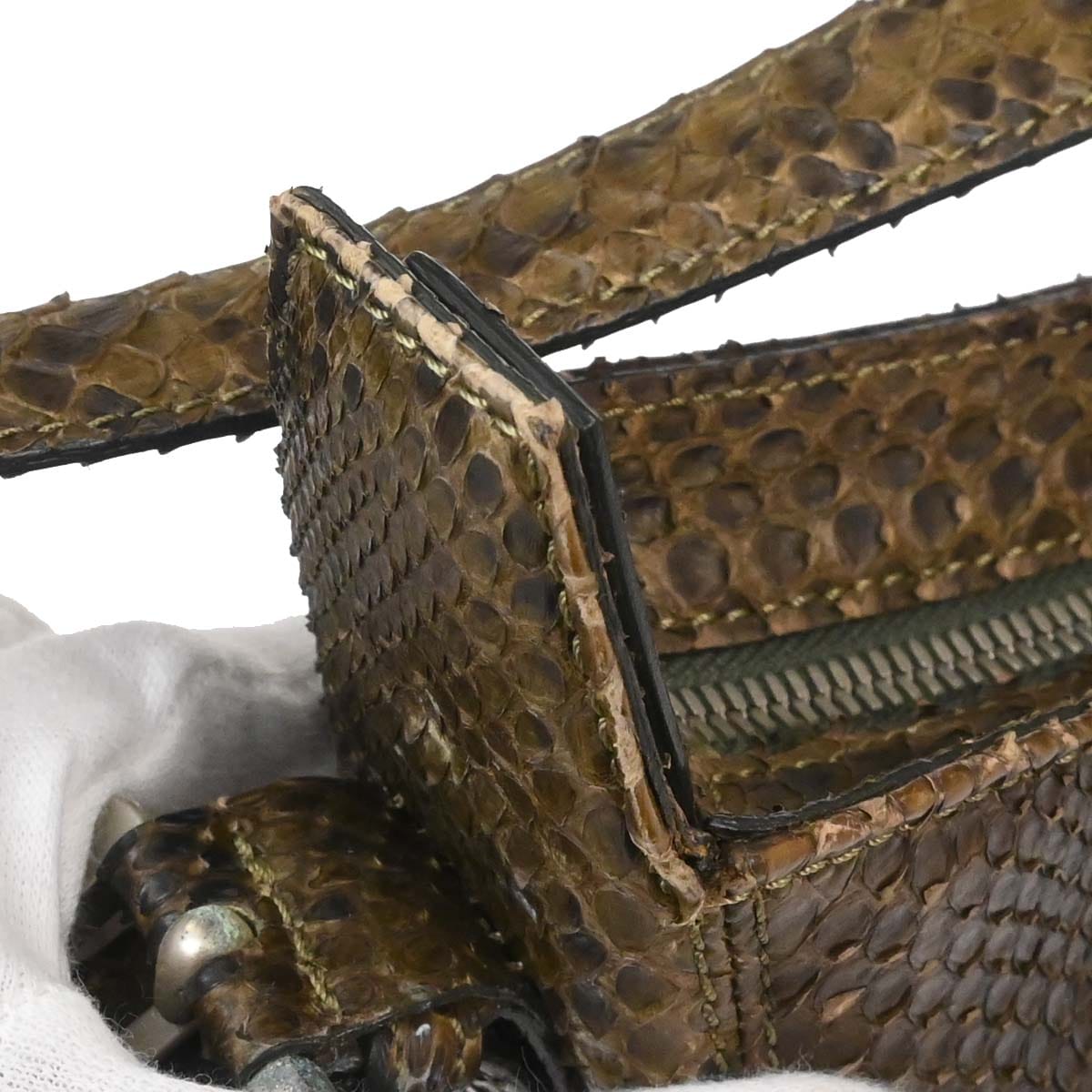Loewe * Brown Python Shoulder Bag