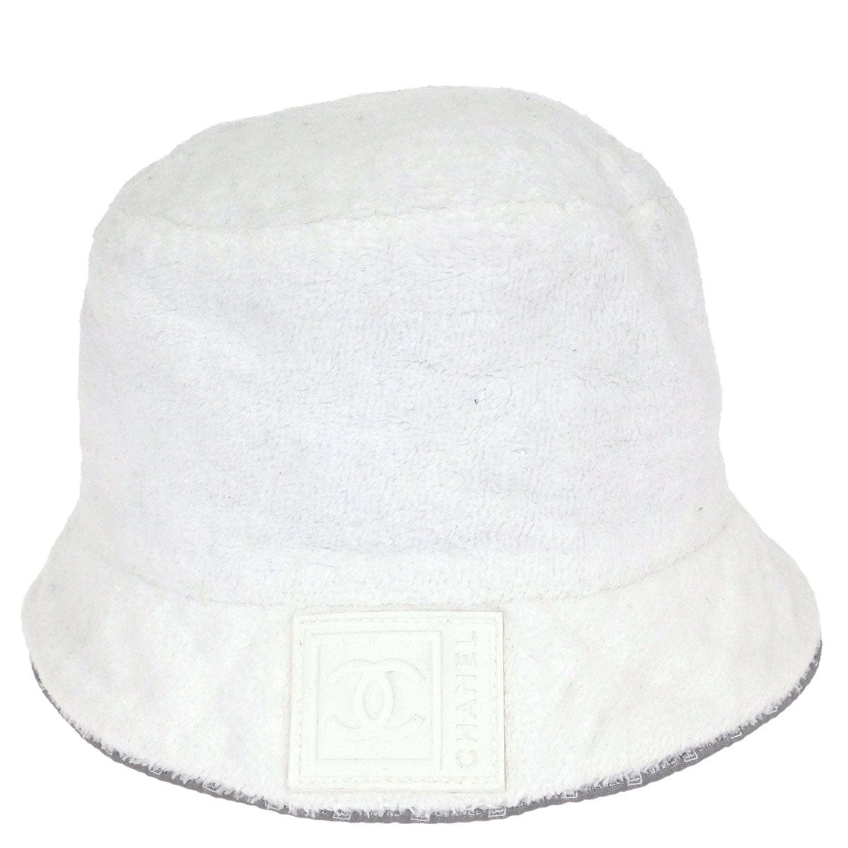 Chanel White Sport Line Bucket Hat #M Small Good