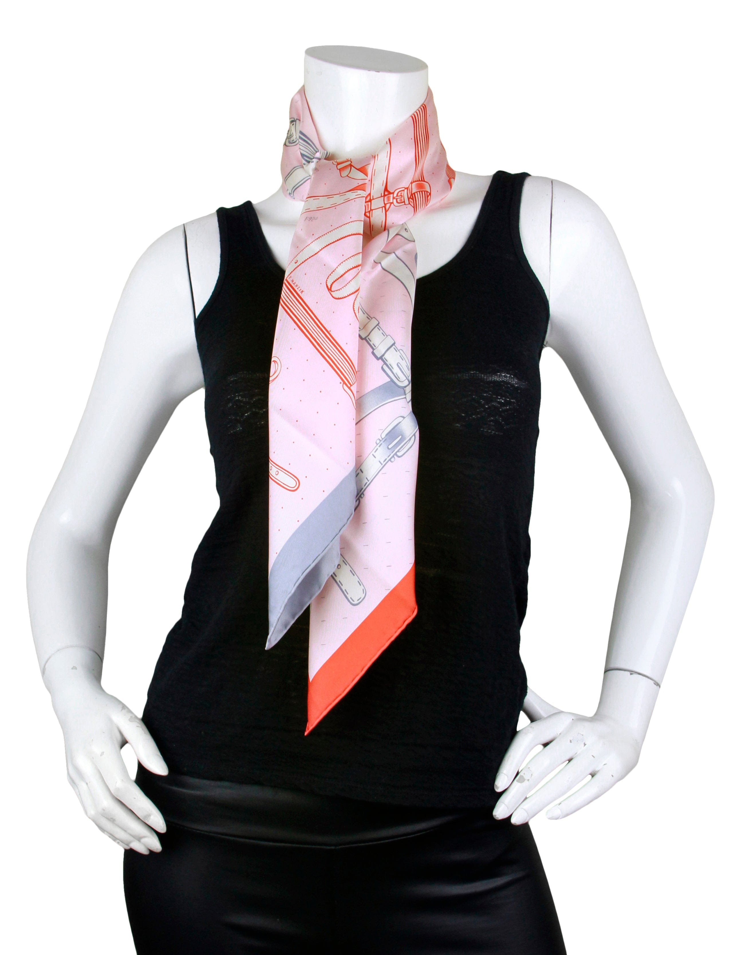 ASC Resale Hermes NEW Pink Harnais de Timon 90cm Silk Scarf