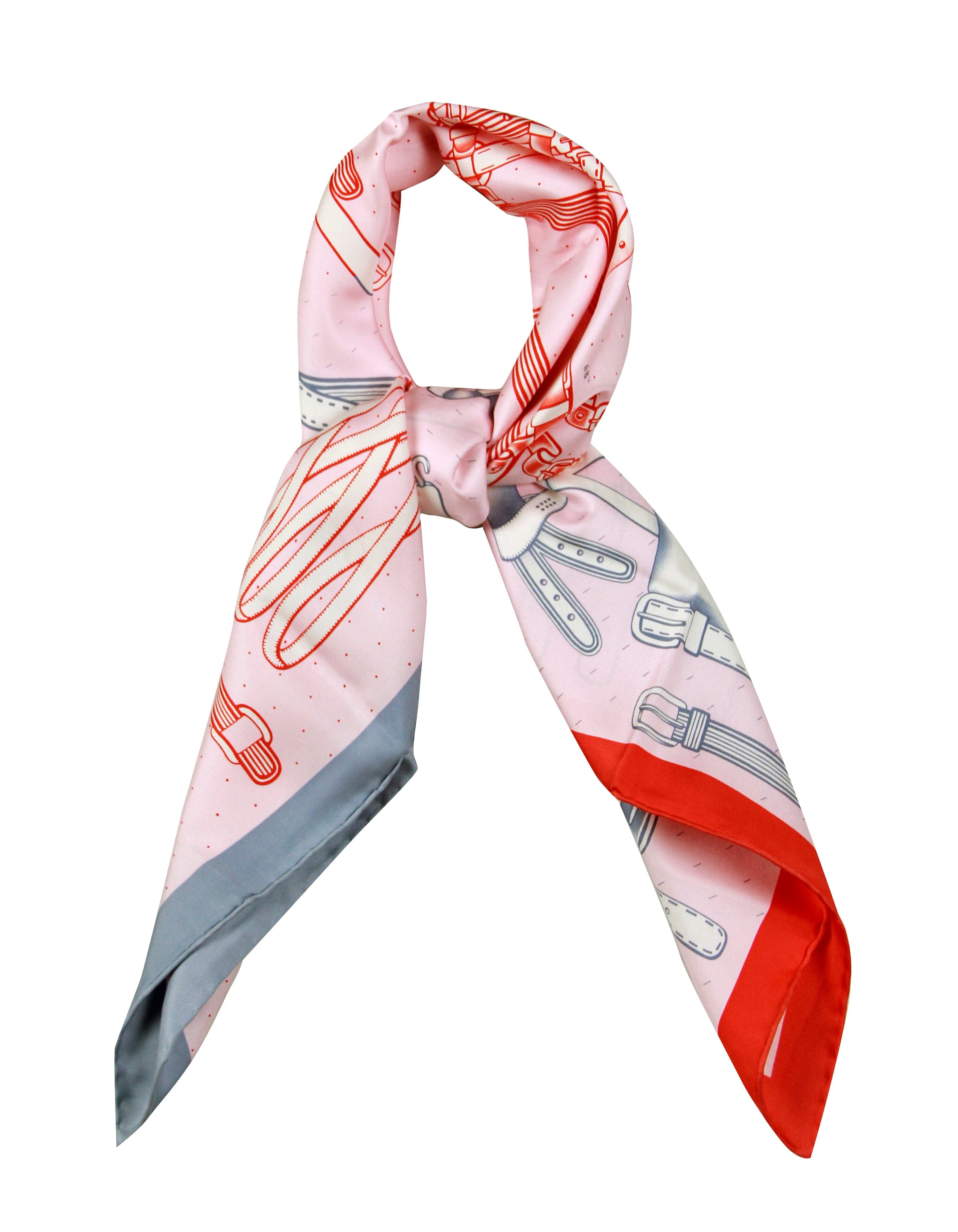 ASC Resale Hermes NEW Pink Harnais de Timon 90cm Silk Scarf