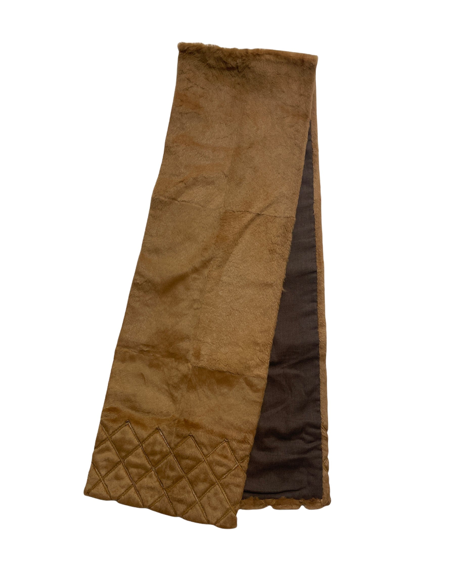 ASC Resale Chanel Tan Rabbit Fur Stole Scarf w. Quilting