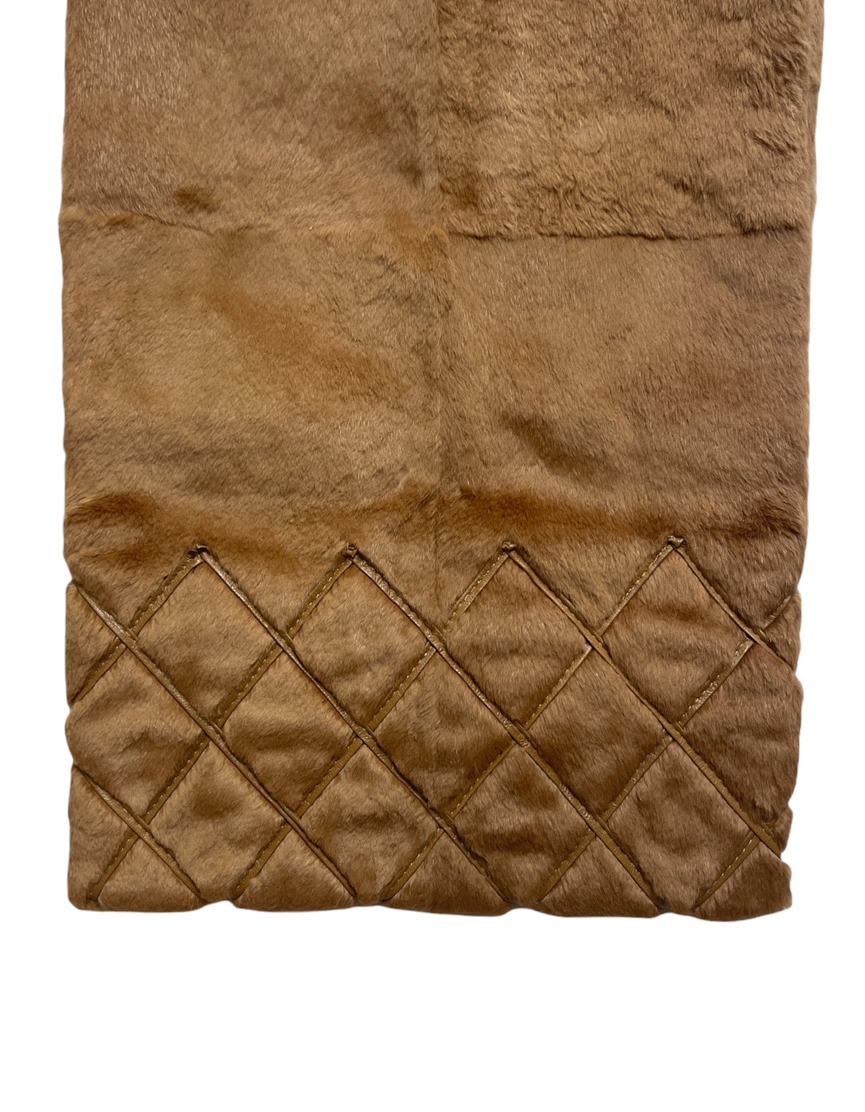 ASC Resale Chanel Tan Rabbit Fur Stole Scarf w. Quilting