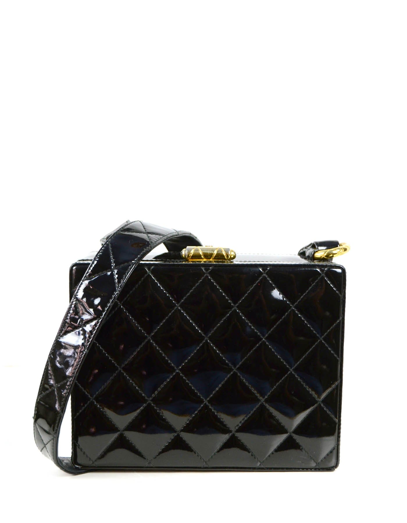 ASC Resale Chanel Vintage Black Patent Hardcase Shoulder/Crossbody Bag