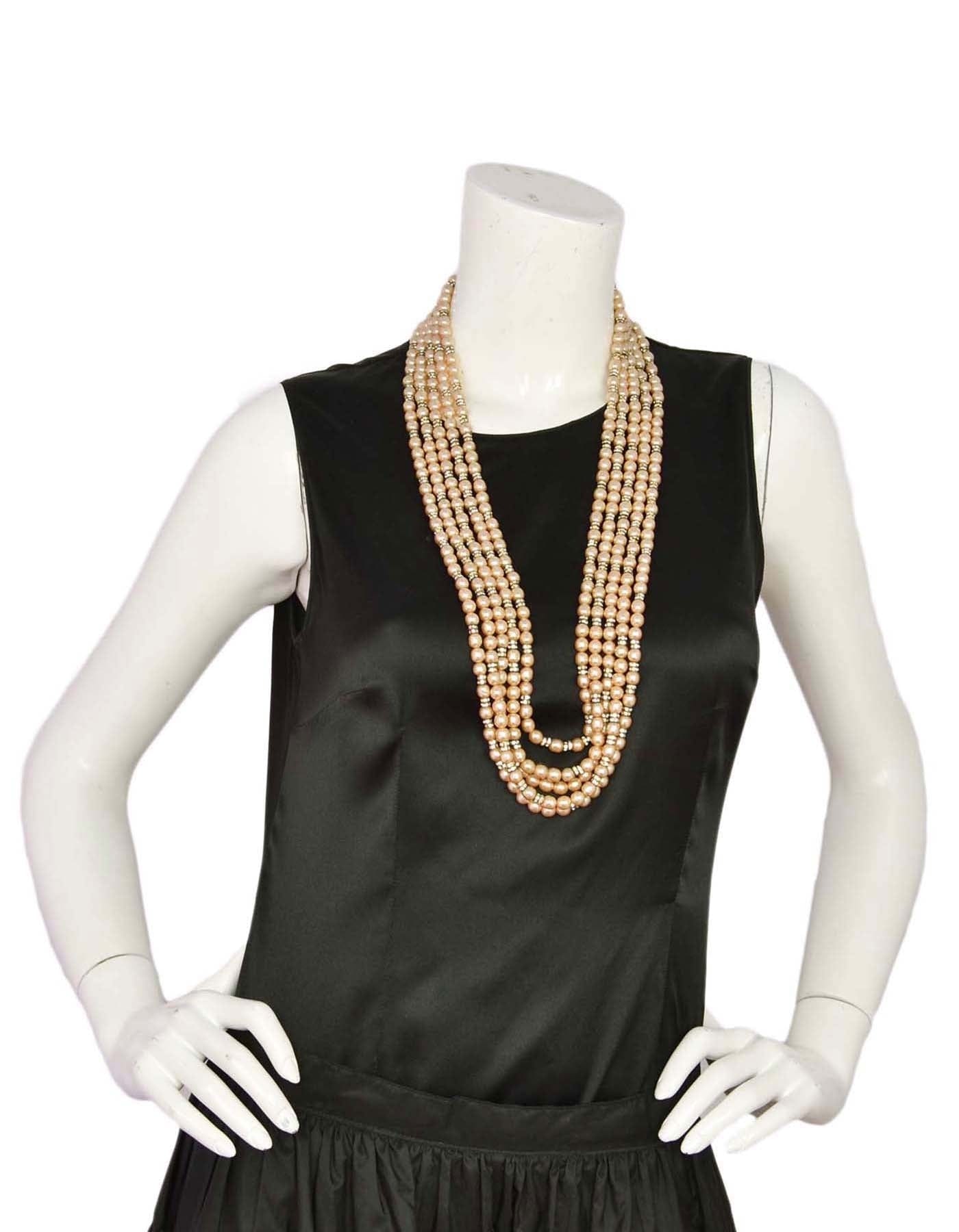 ASC Resale Chanel 1990s Vintage Multi-Strand Pearl & Crystal Necklace