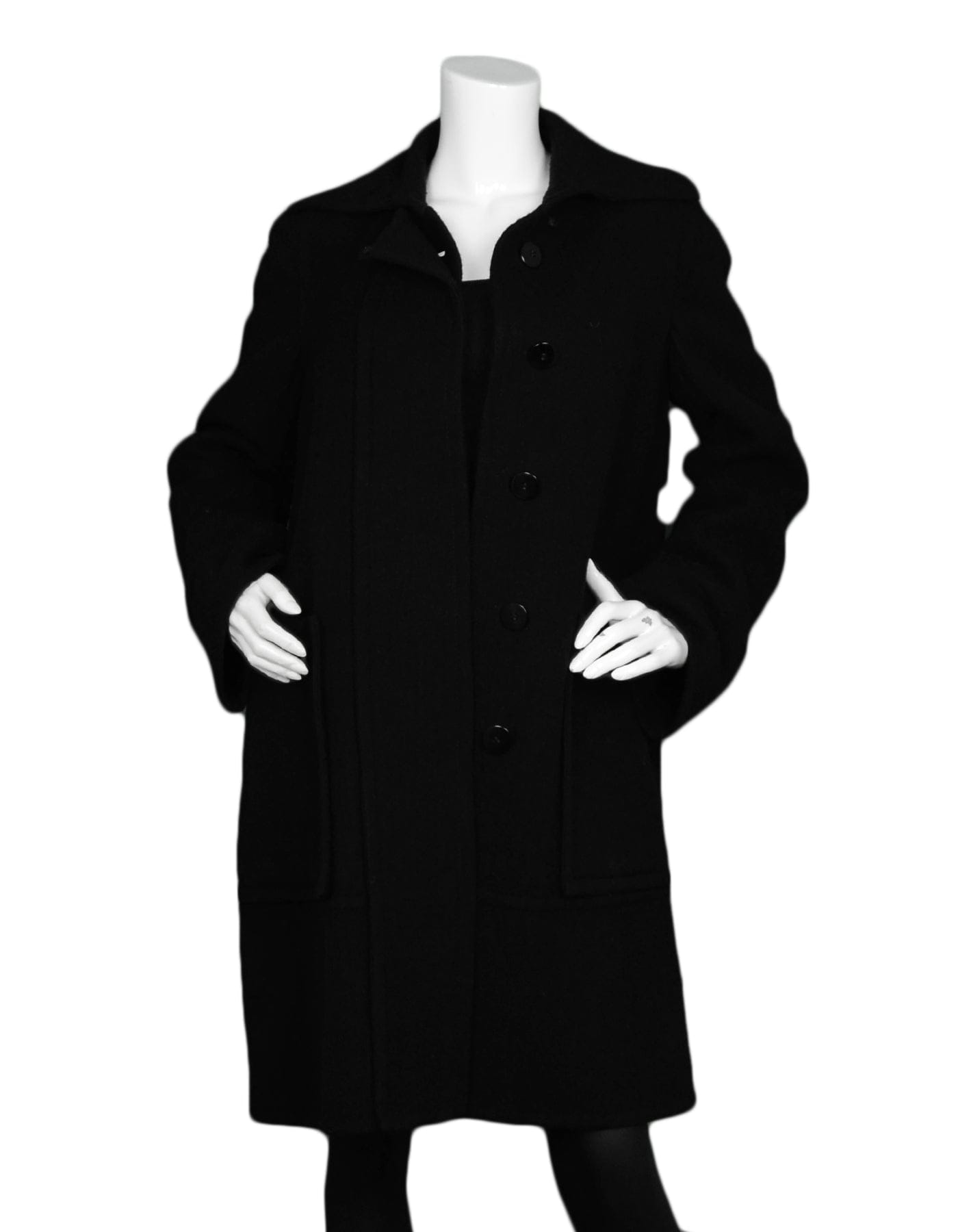 ASC Resale Stella McCartney Black Hooded Coat sz IT 42