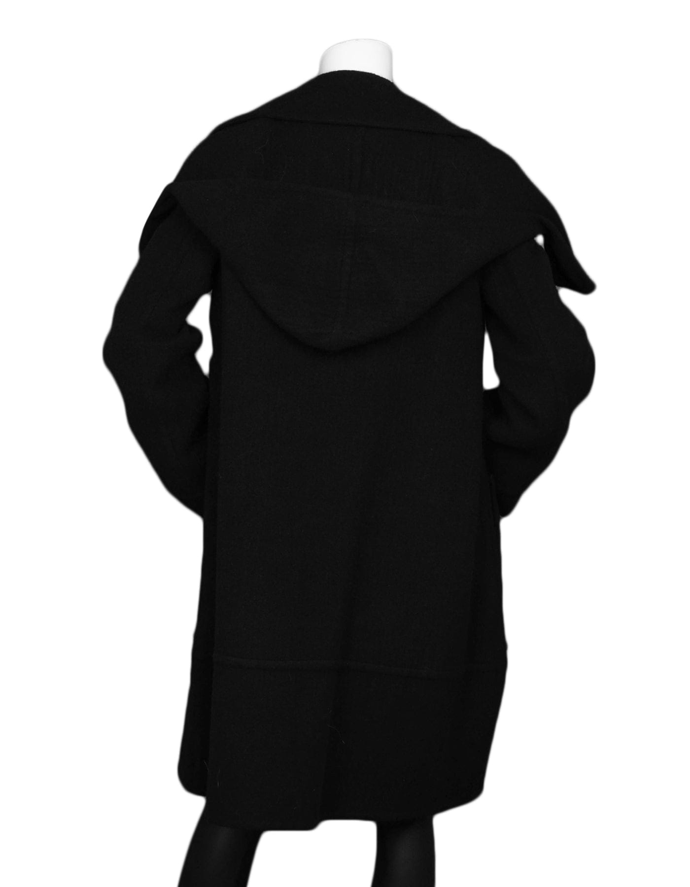 ASC Resale Stella McCartney Black Hooded Coat sz IT 42