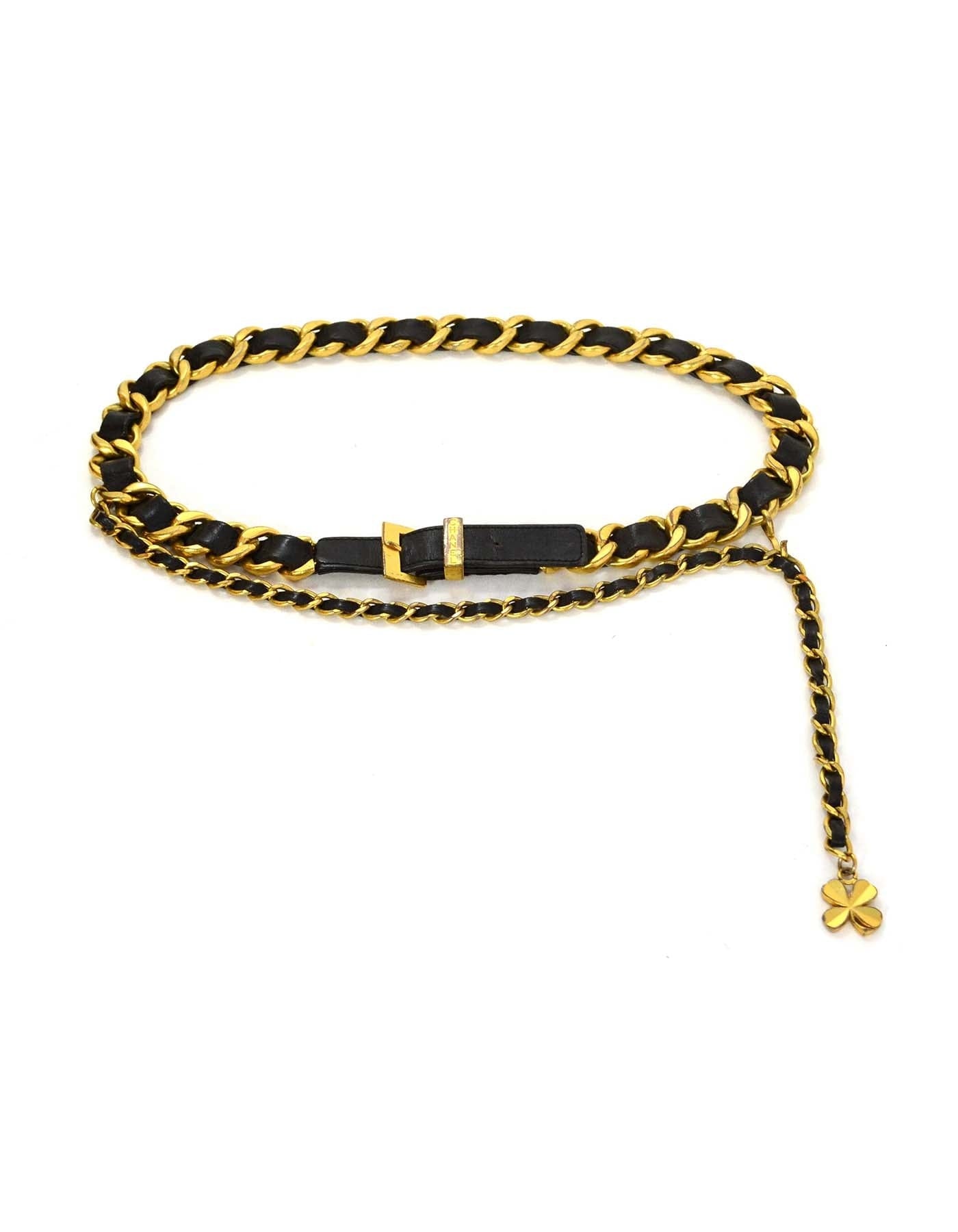 ASC Resale Chanel Vintage 93 Leather Woven Chain Link Belt sz 75