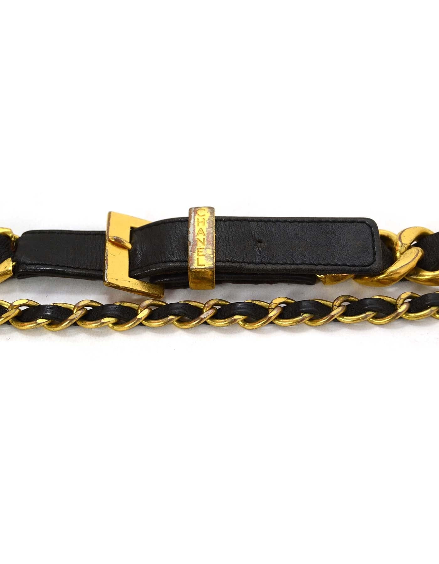 ASC Resale Chanel Vintage 93 Leather Woven Chain Link Belt sz 75