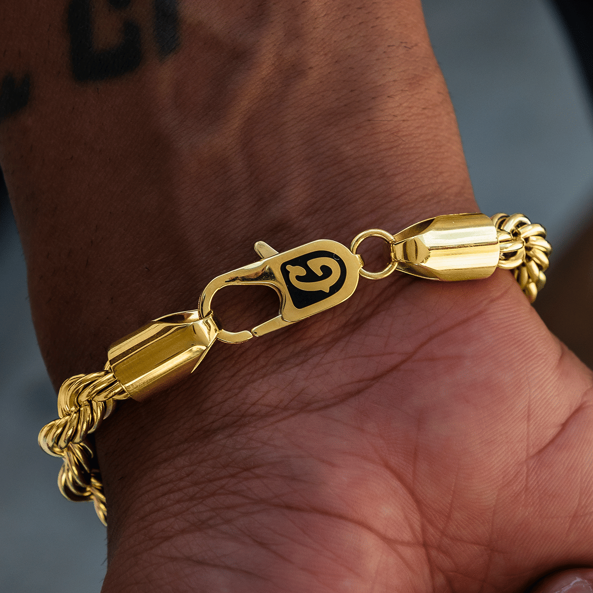 GLD Promo 8MM Rope Chain Bracelet in Yellow Gold