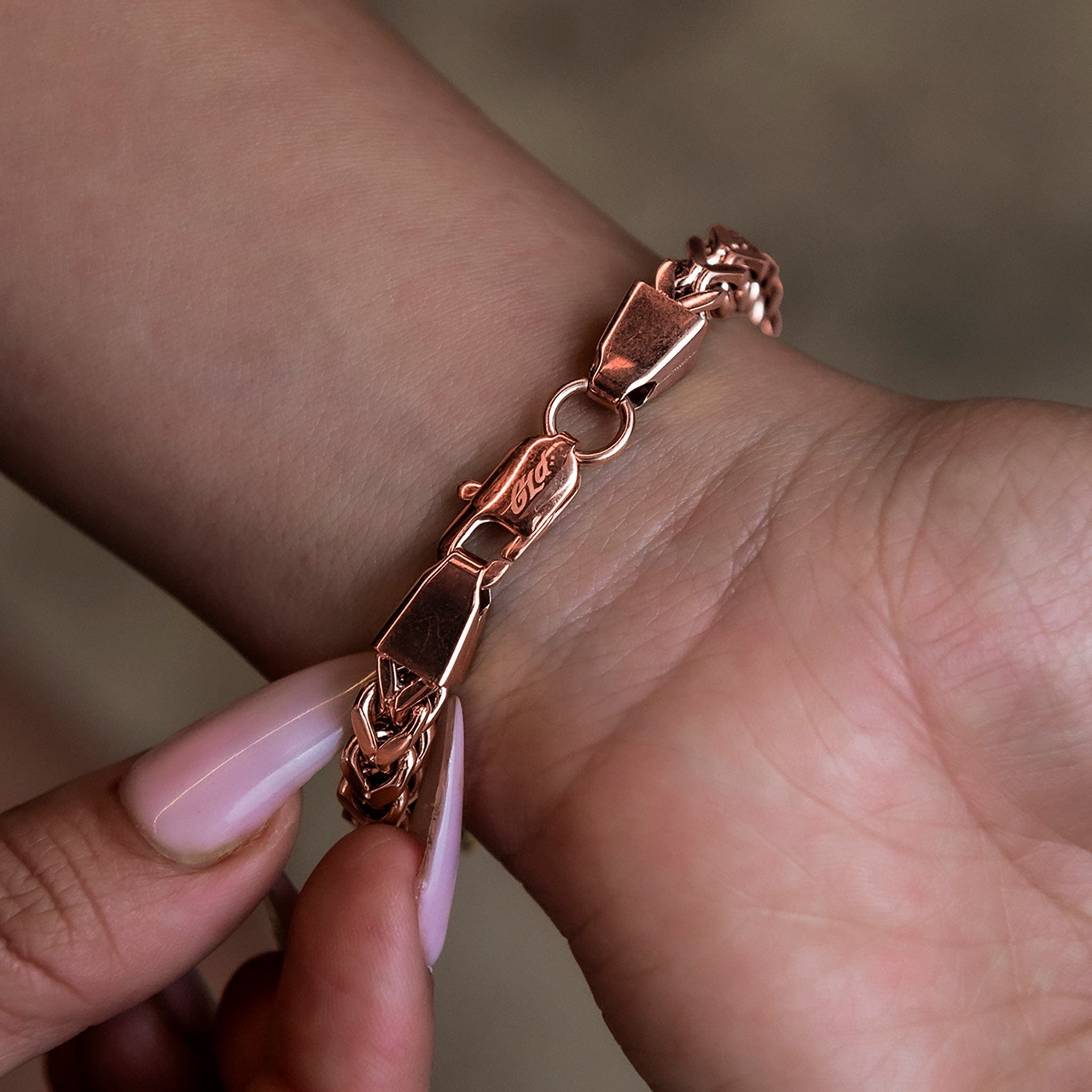GLD PROMO - WOMEN Franco Bracelet in Rose Gold- 6mm