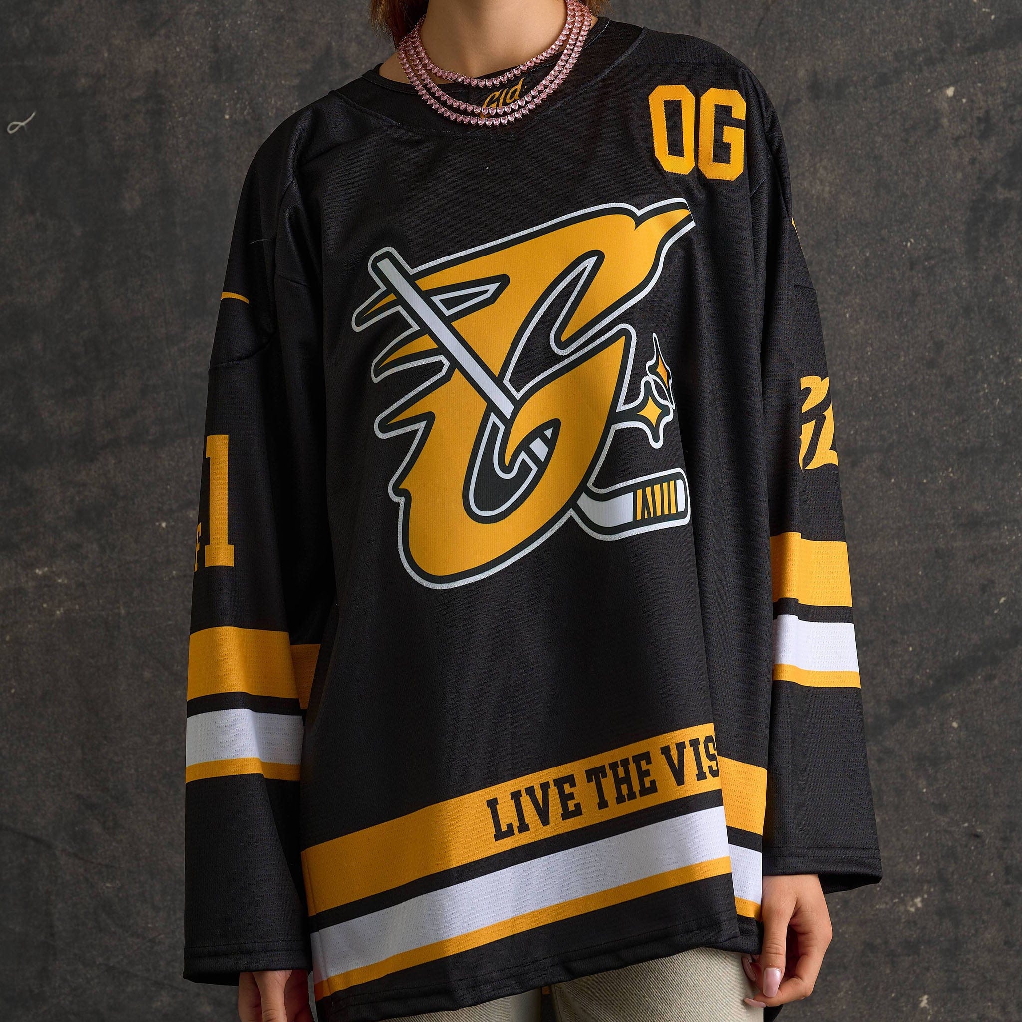 GLD Women GLD Black and Yellow Hockey Jersey