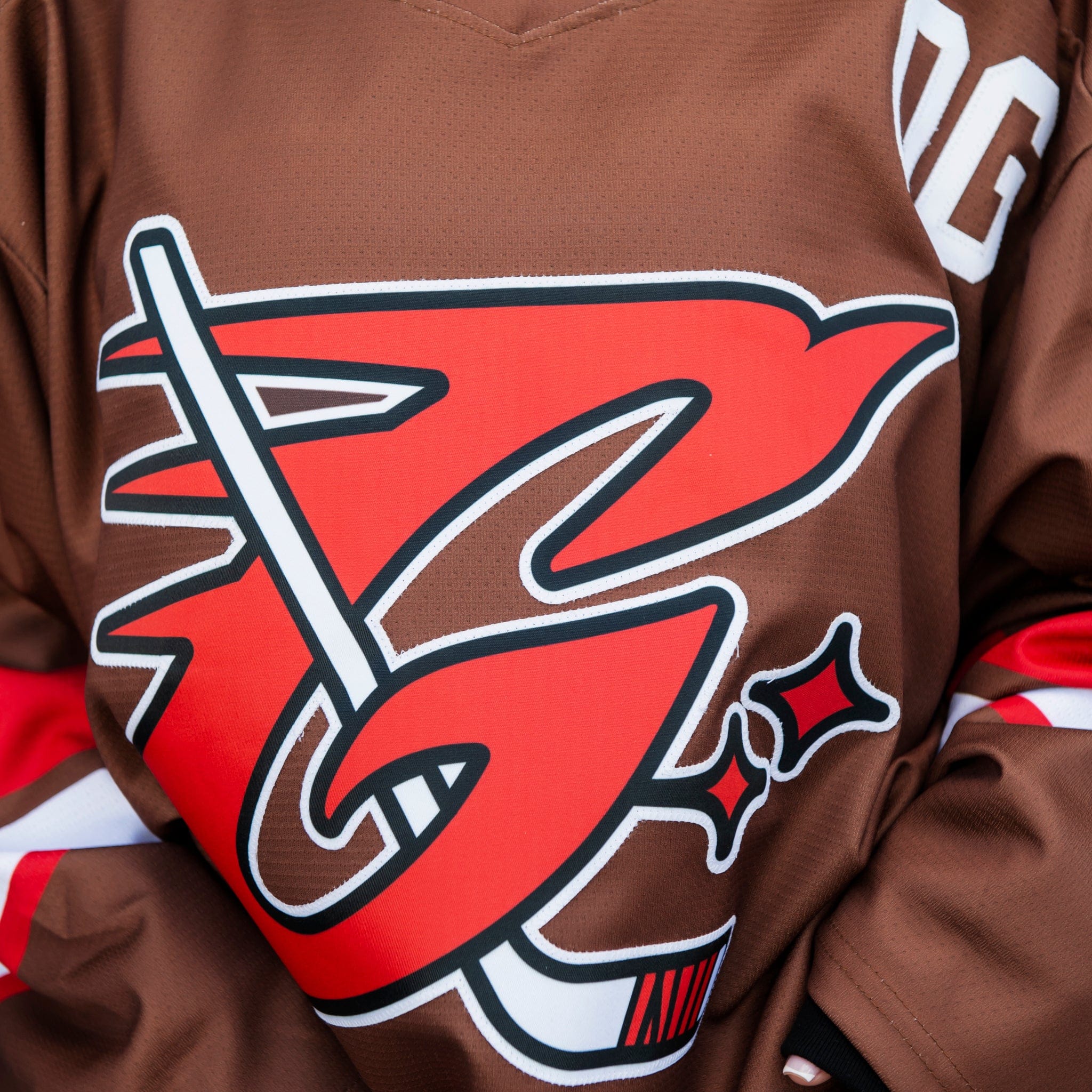 GLD Women GLD Brown and Red Hockey Jersey