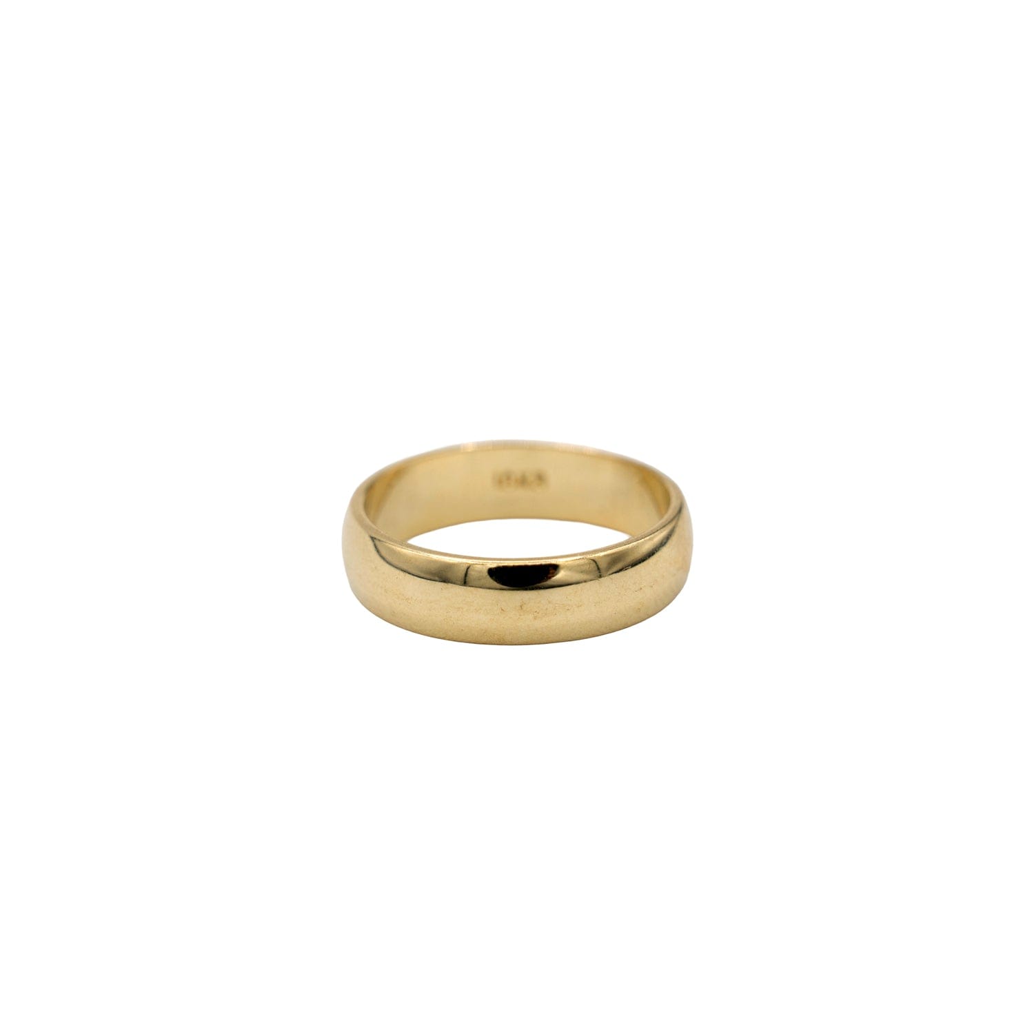 GLD Men High Polish Rounded Band Ring in Solid Gold - 4mm
