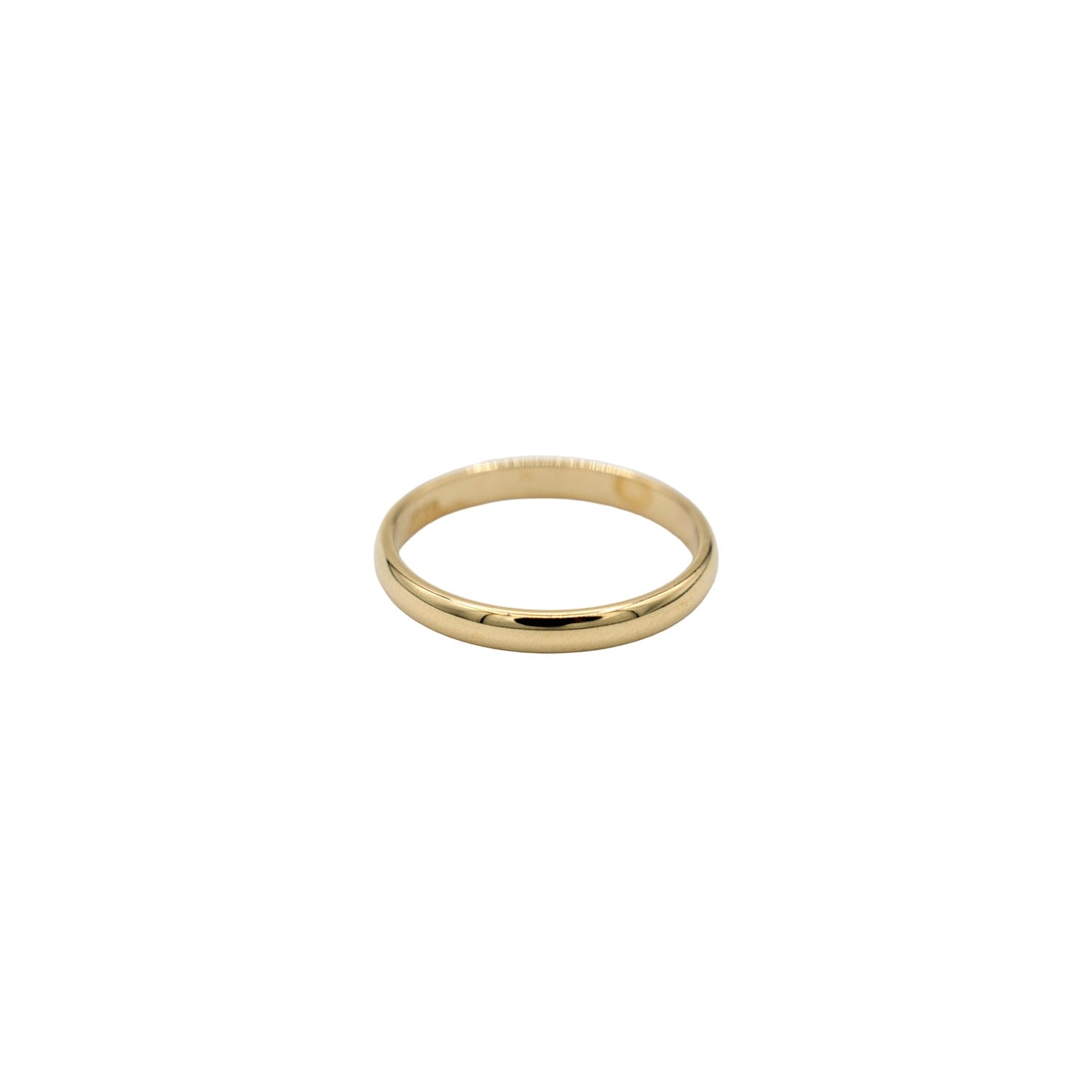 GLD Men High Polish Rounded Band Ring in Solid Gold - 2mm