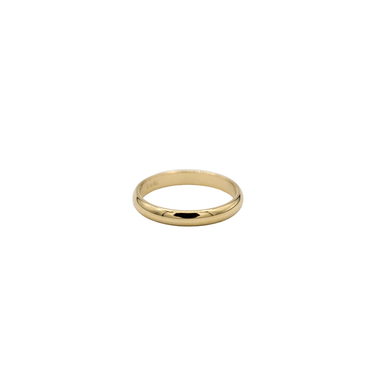 GLD Men High Polish Rounded Band Ring in Solid Gold - 2mm