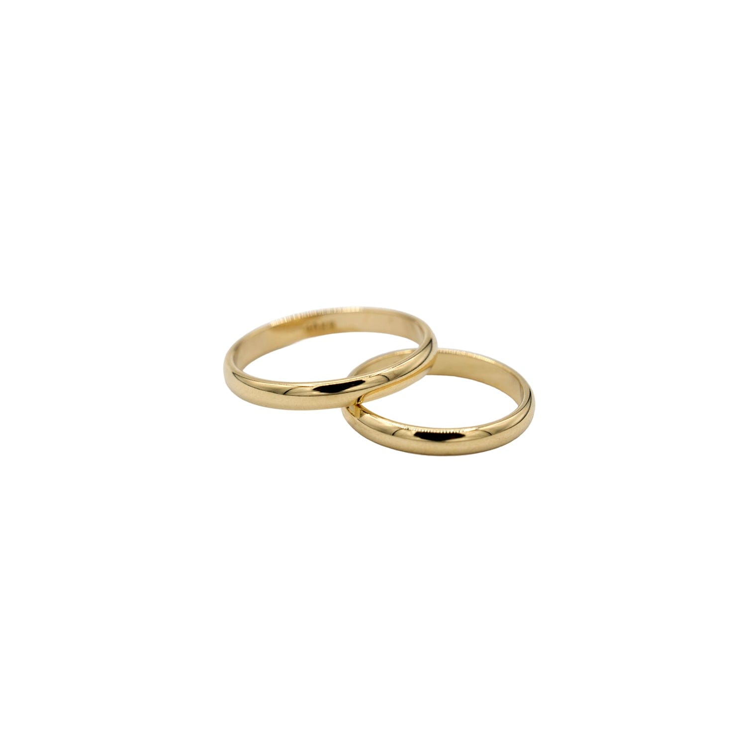 GLD Men High Polish Rounded Band Ring in Solid Gold - 2mm