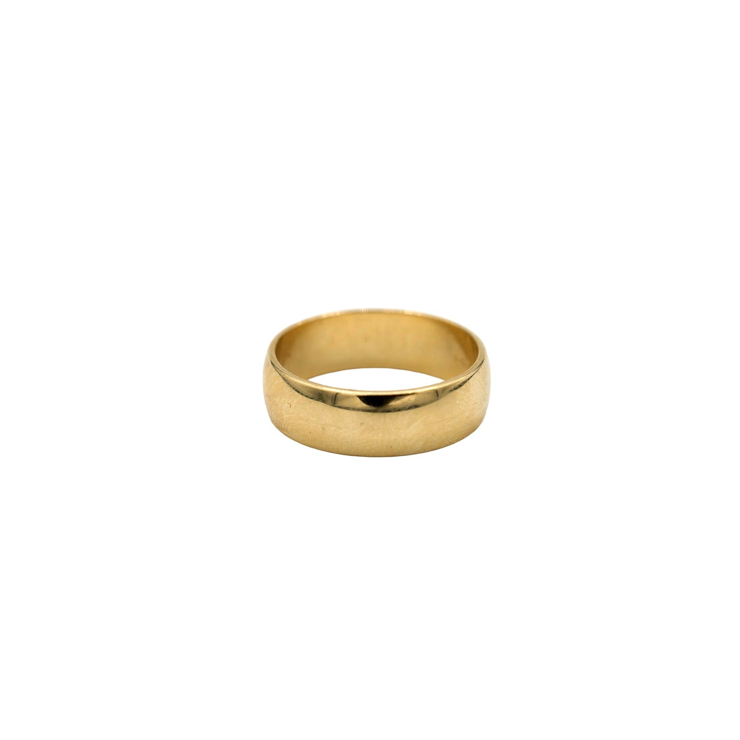 GLD Men High Polish Rounded Band Ring in Solid Gold - 6mm