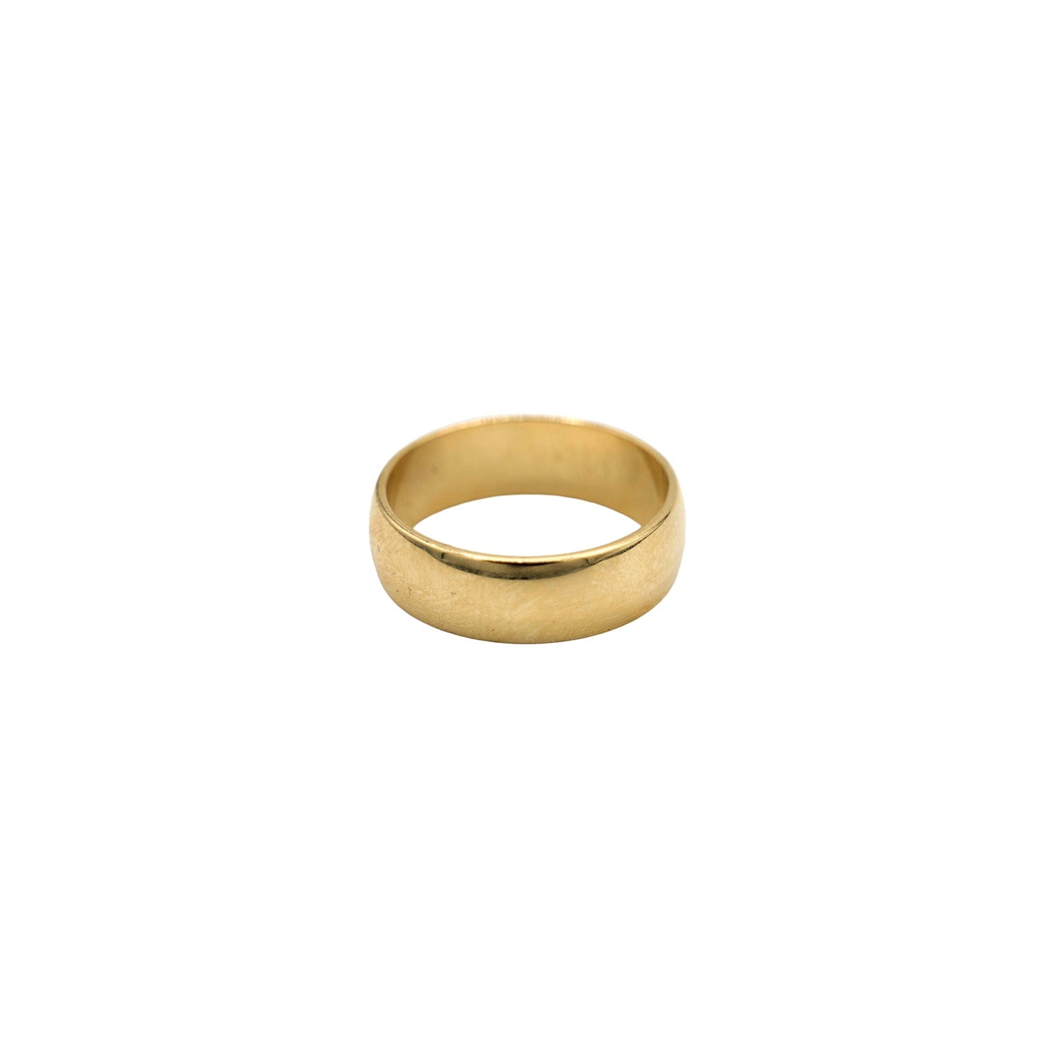 GLD Men High Polish Rounded Band Ring in Solid Gold - 6mm