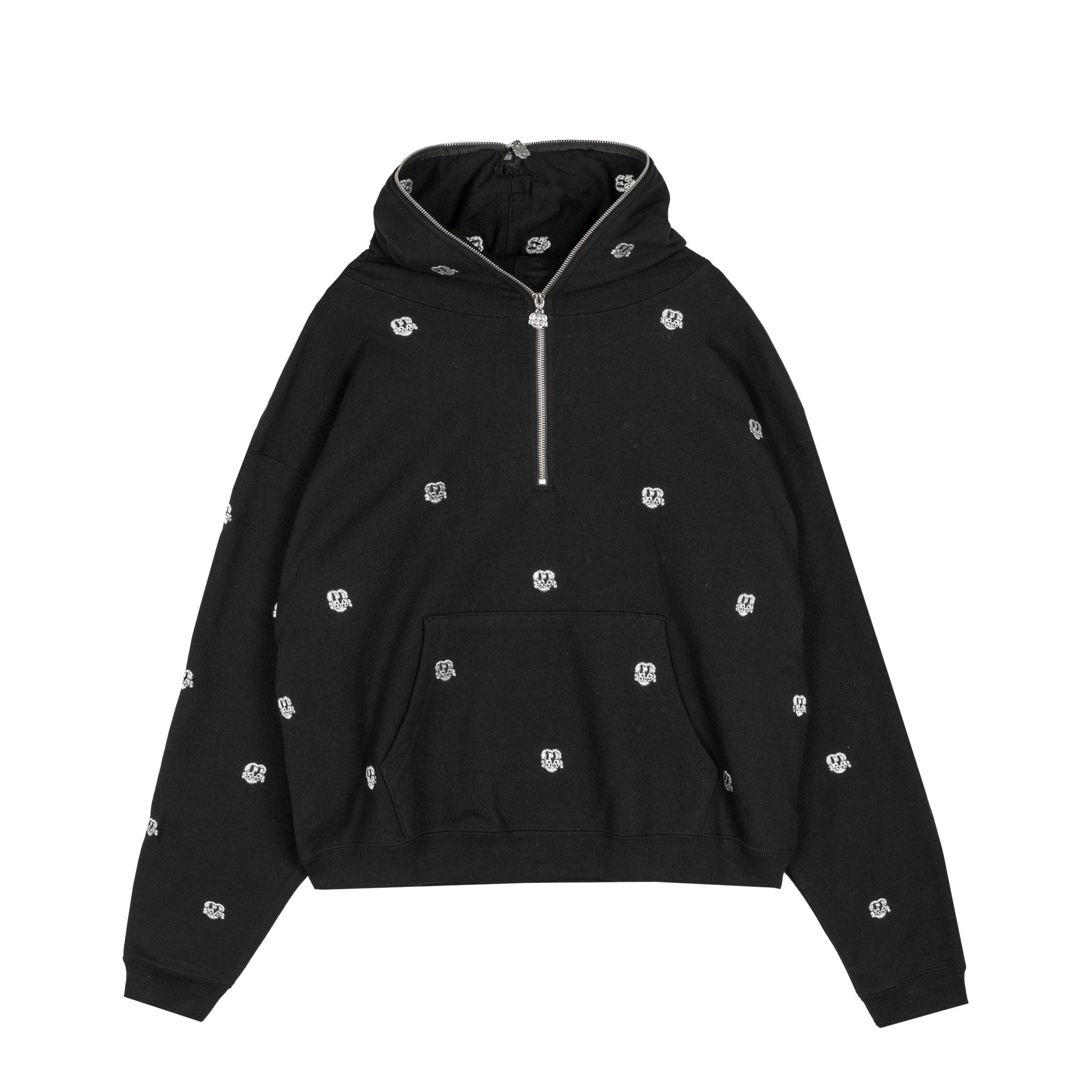 CHITO International Allover Finesse Embroidered 1/4 Zip Pullover Hoodie