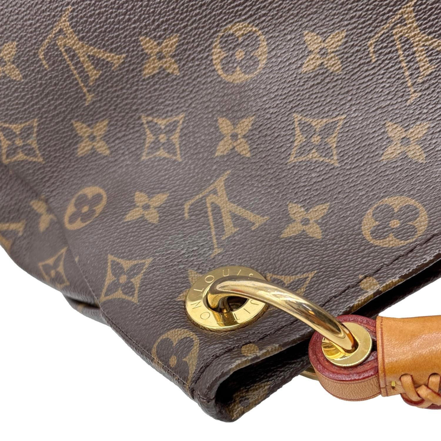 LOUIS VUITTON Artsy MM Monogram Canvas Hobo Shoulder Bag Brown