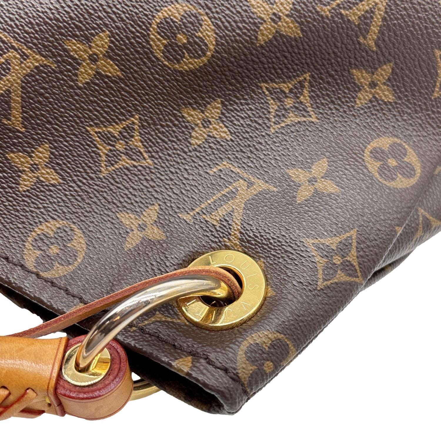 LOUIS VUITTON Artsy MM Monogram Canvas Hobo Shoulder Bag Brown