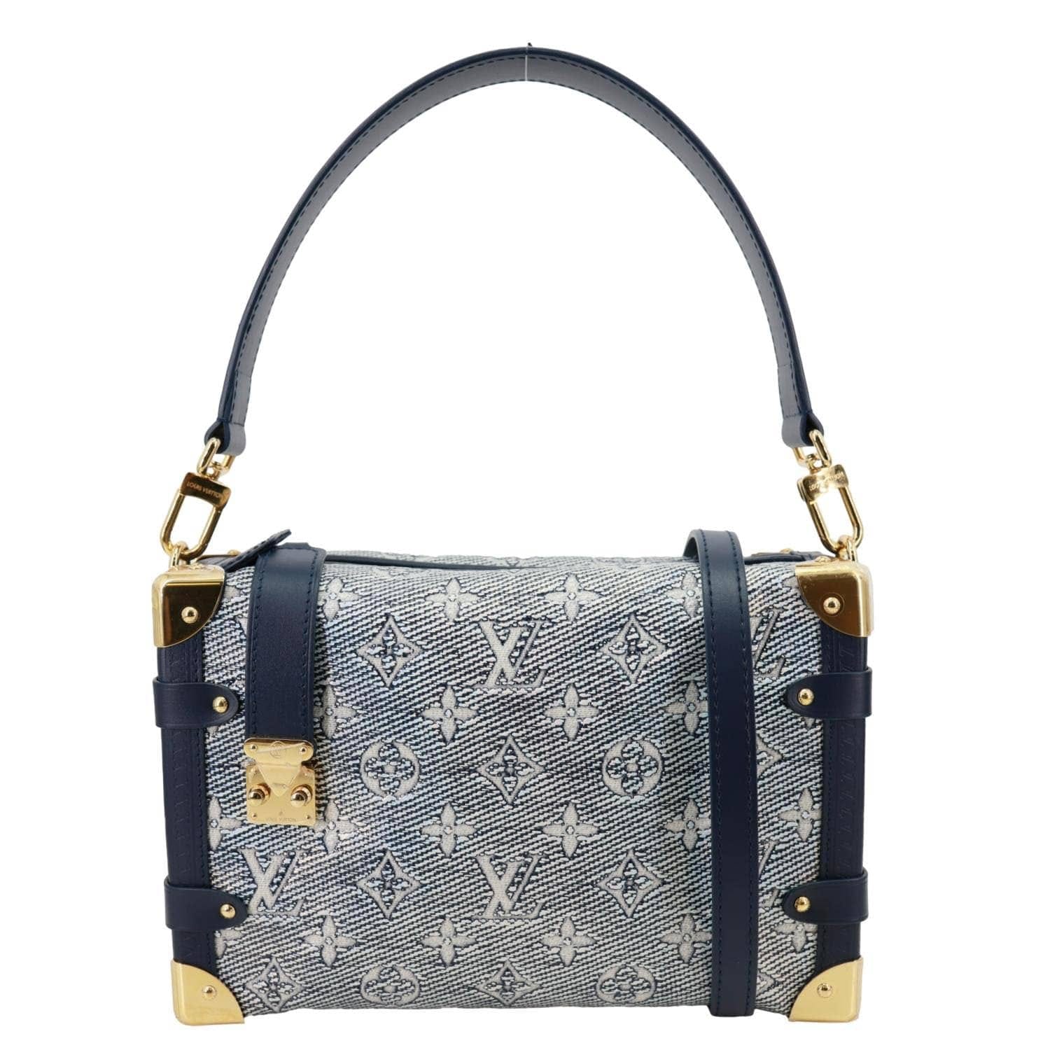 LOUIS VUITTON Side Trunk MM Monoglam Canvas Crossbody Bag Blue