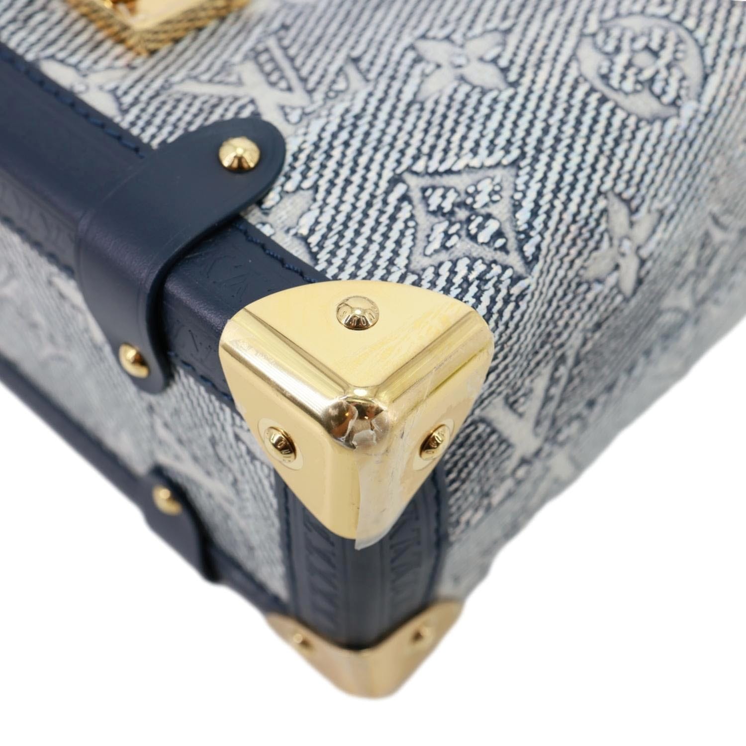 LOUIS VUITTON Side Trunk MM Monoglam Canvas Crossbody Bag Blue