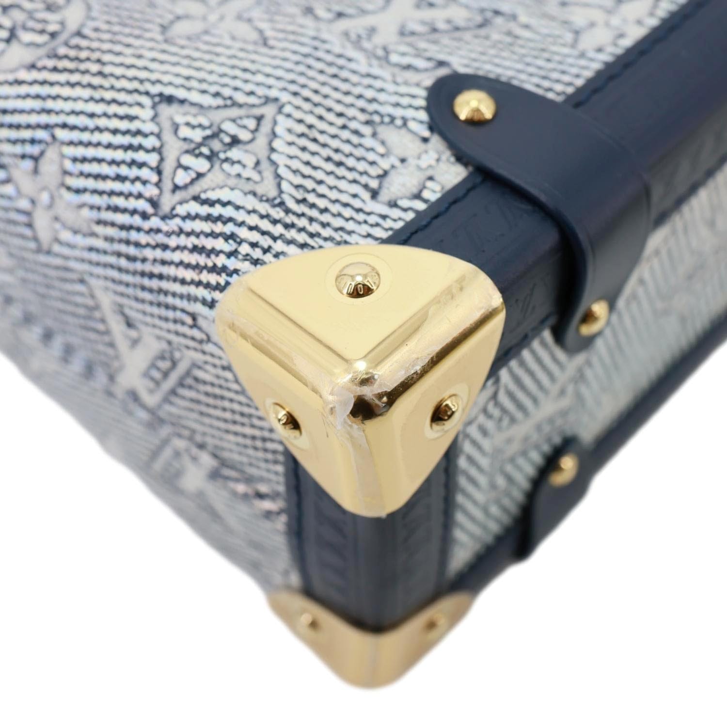 LOUIS VUITTON Side Trunk MM Monoglam Canvas Crossbody Bag Blue