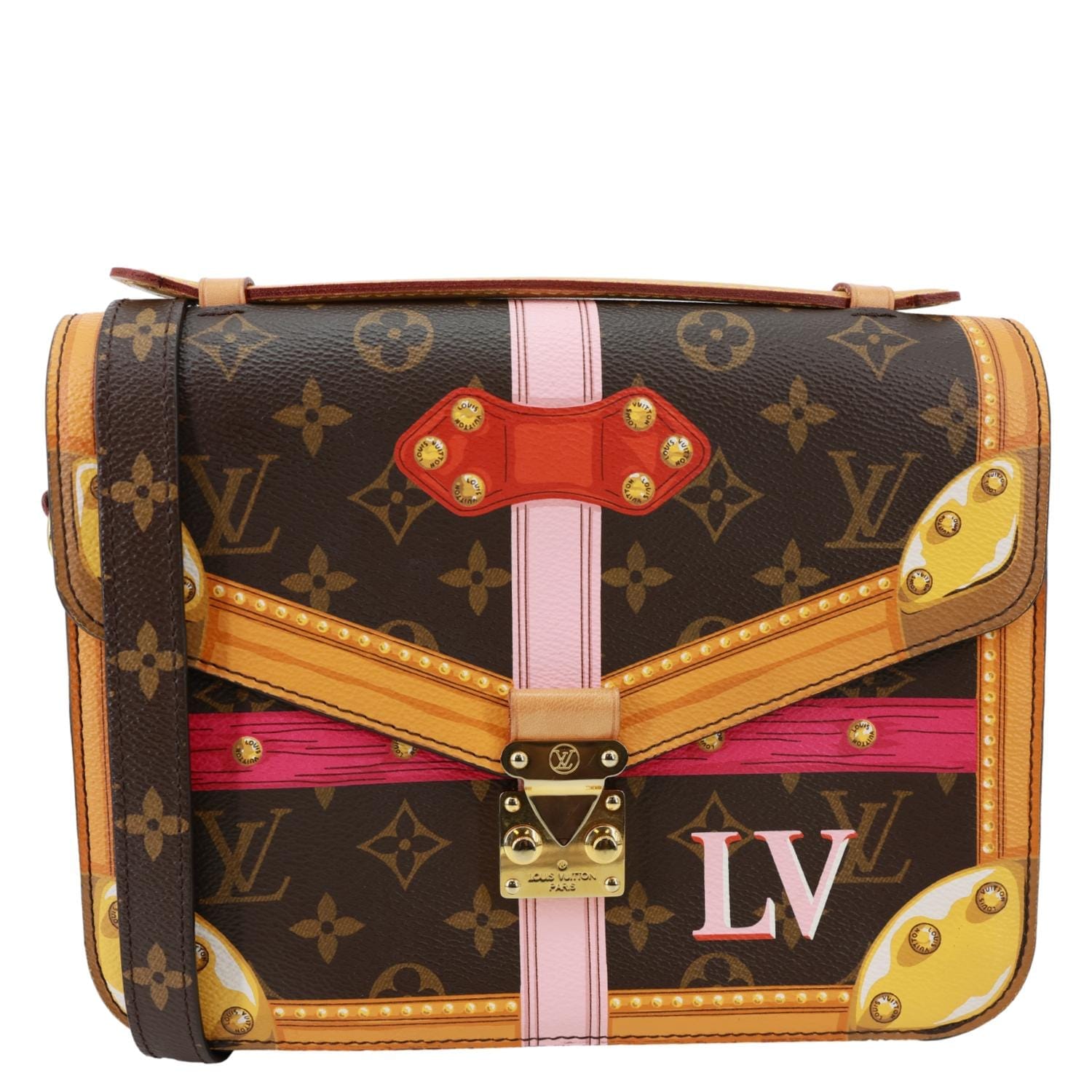 LOUIS VUITTON Summer Trunk Metis Pochette Monogram Canvas Crossbody Bag Brown