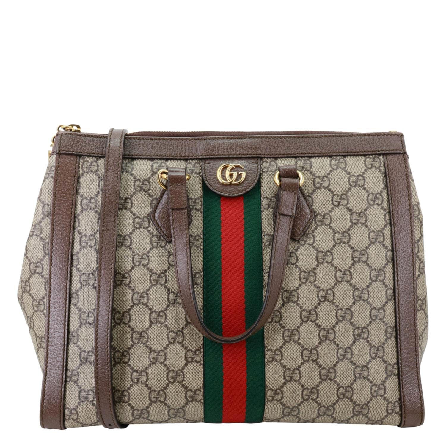GUCCI Ophidia Medium GG Supreme Tote Shoulder Bag Beige 524537