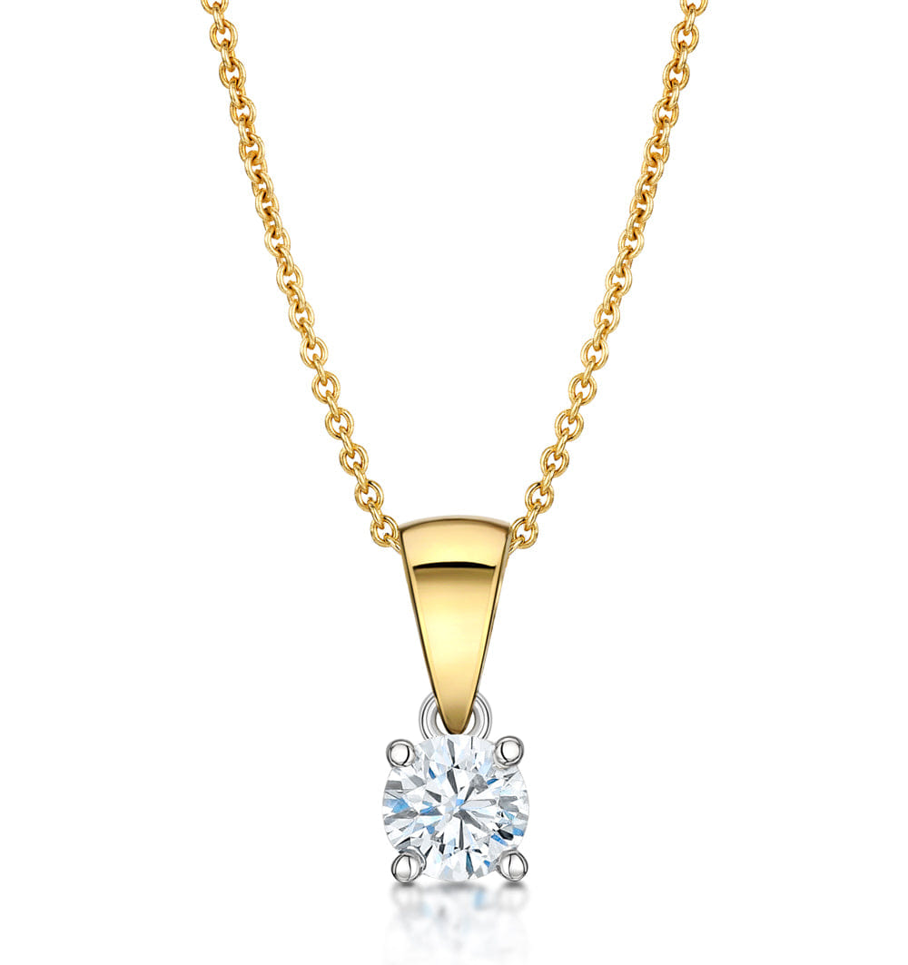 Chloe 18K Gold Lab Diamond Solitaire Necklace 0.33CT F/VS