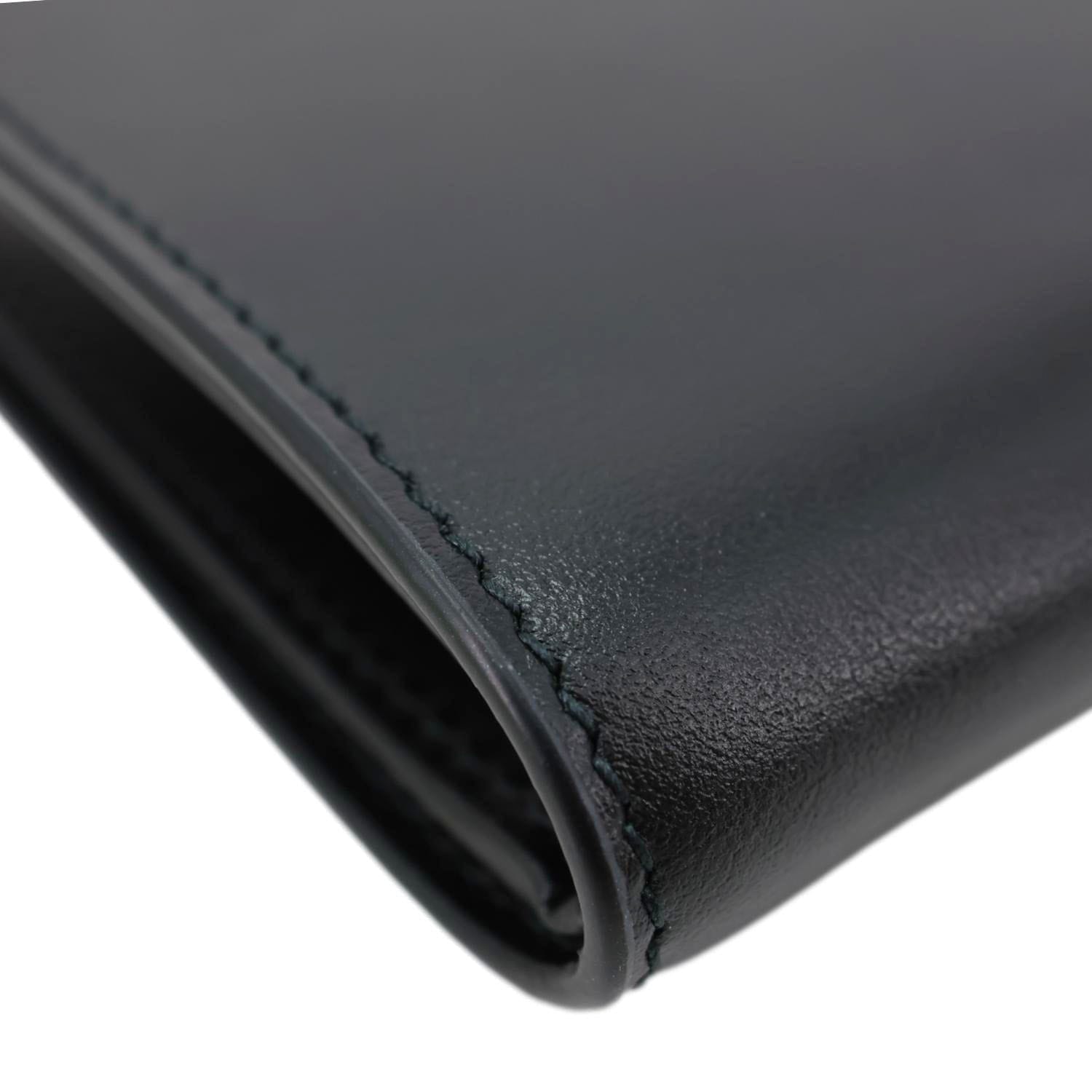 GUCCI Logo Print Leather Bifold Wallet Black 547585