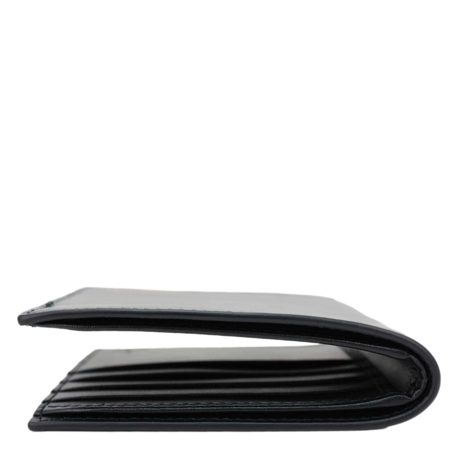 GUCCI Logo Print Leather Bifold Wallet Black 547585