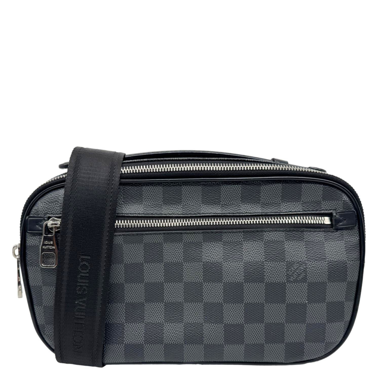 LOUIS VUITTON Ambler Damier Graphite Shoulder Bag Black
