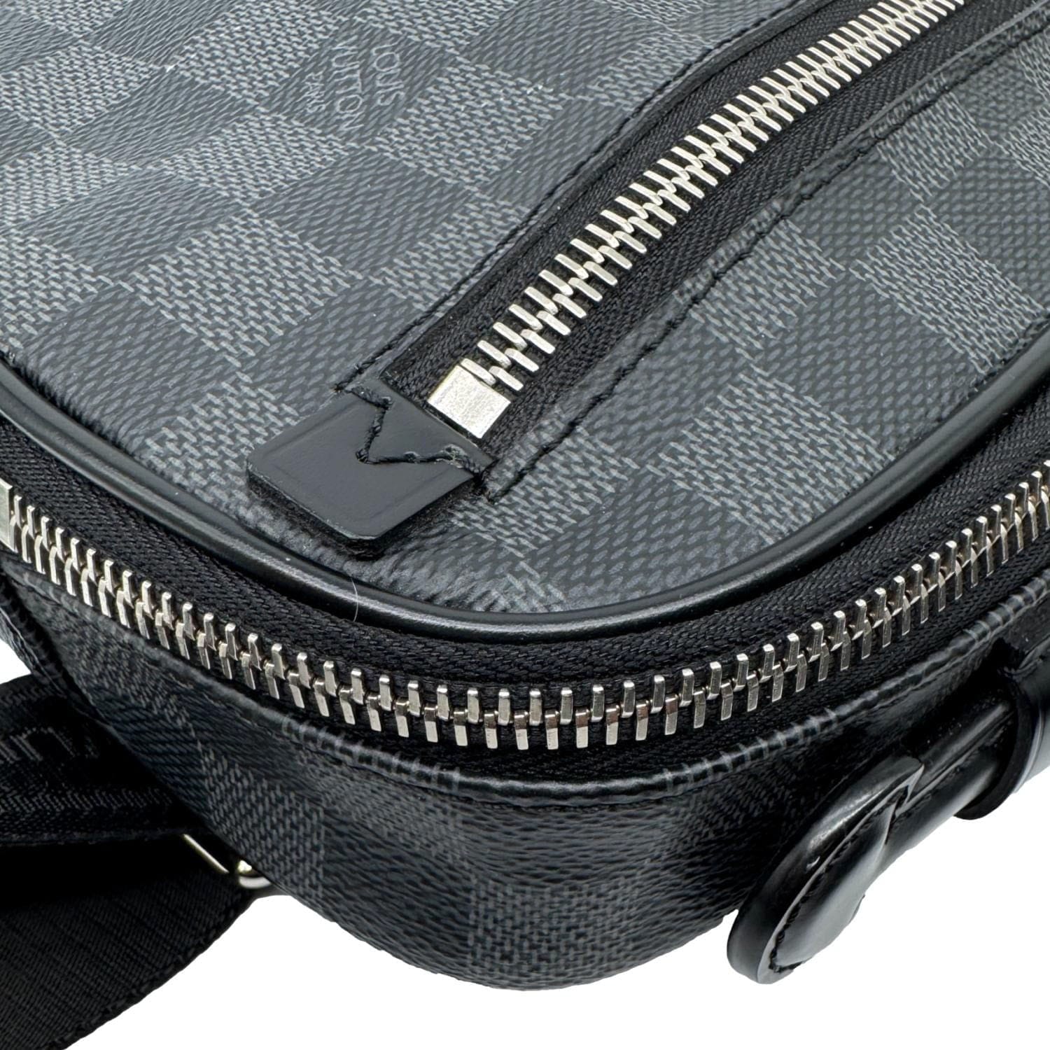 LOUIS VUITTON Ambler Damier Graphite Shoulder Bag Black