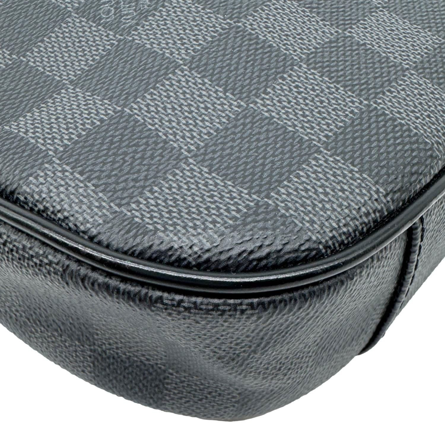 LOUIS VUITTON Ambler Damier Graphite Shoulder Bag Black