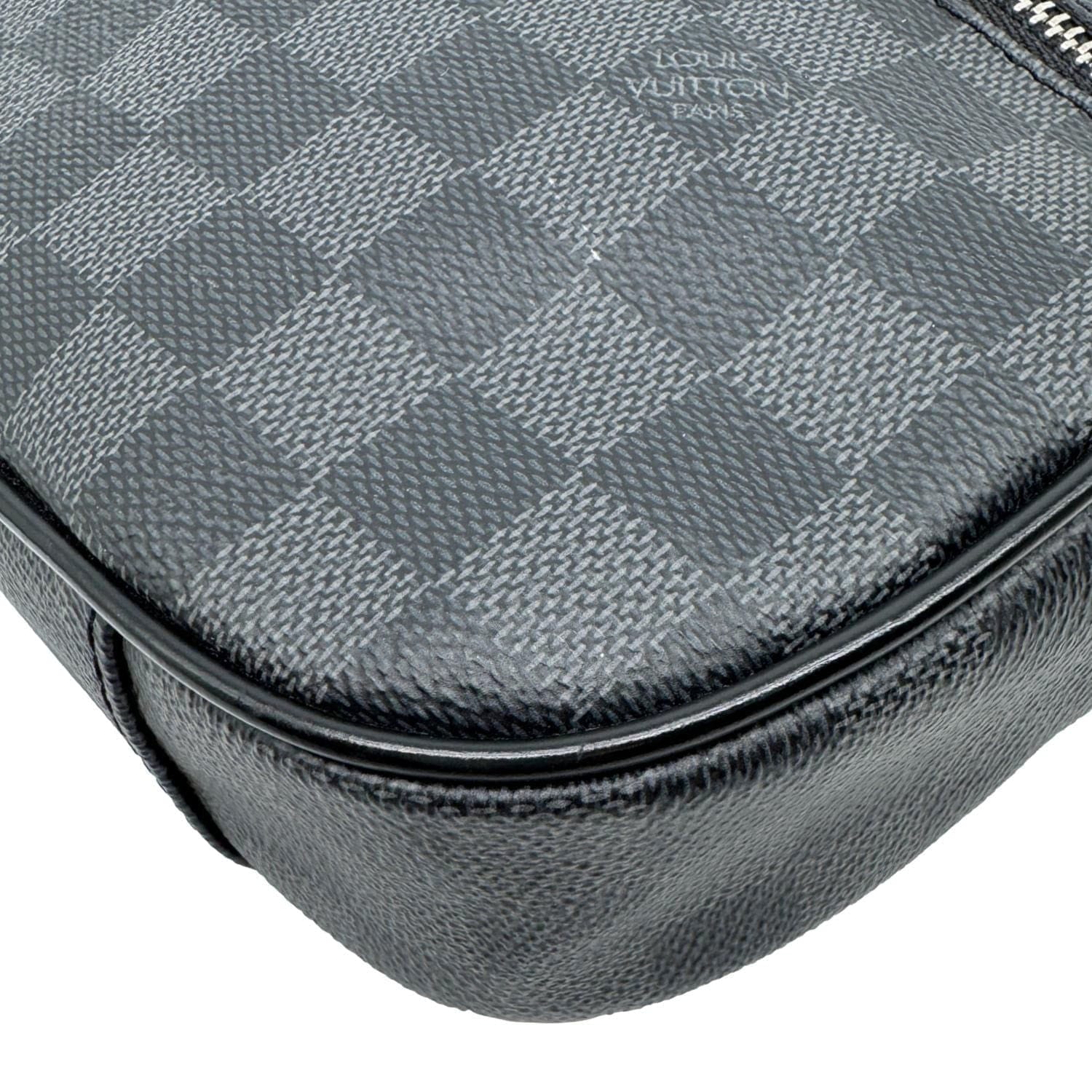 LOUIS VUITTON Ambler Damier Graphite Shoulder Bag Black