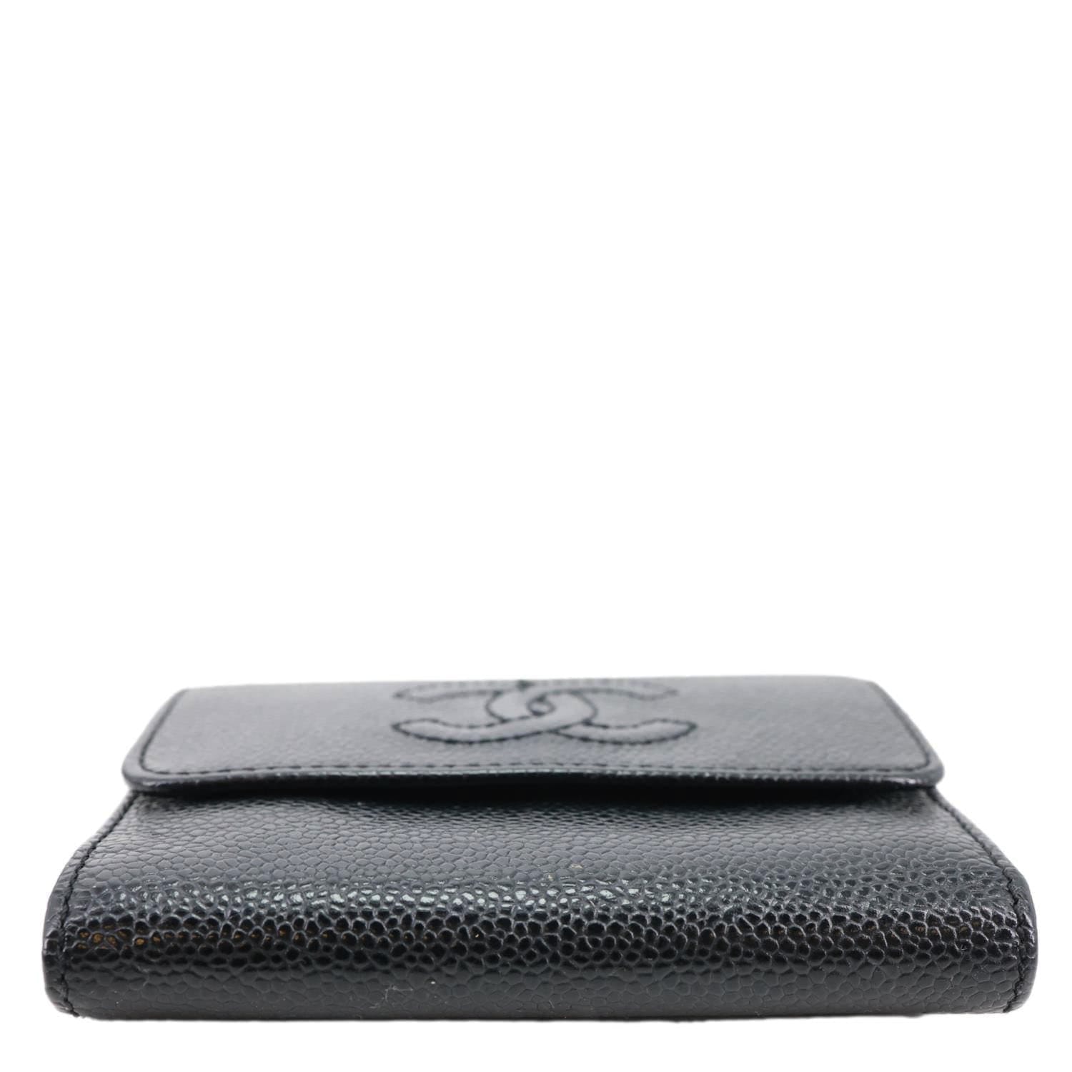 CHANEL Timeless CC Flap Caviar Leather Card Holder Black